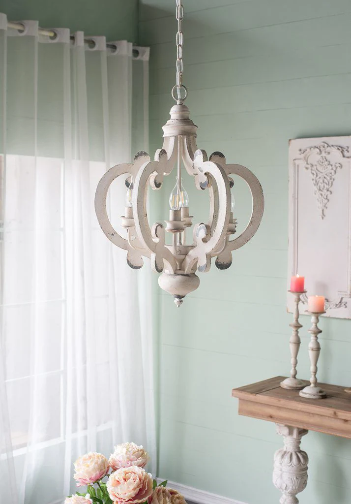 Farmhouse Chandelier, 6 Light Wood Chandelier Pendant Light Fixture With Adjustable Chain For Dining Room Living Room Entryway, Bulb Not Included - Image 26