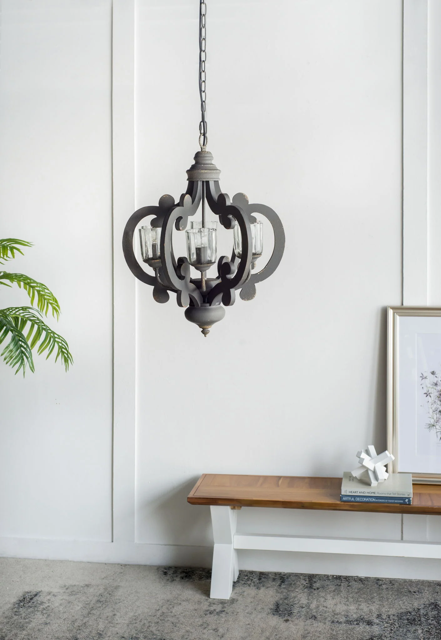 Farmhouse Chandelier, 6 Light Wood Chandelier Pendant Light Fixture With Adjustable Chain For Dining Room Living Room Entryway, Bulb Not Included - Image 29