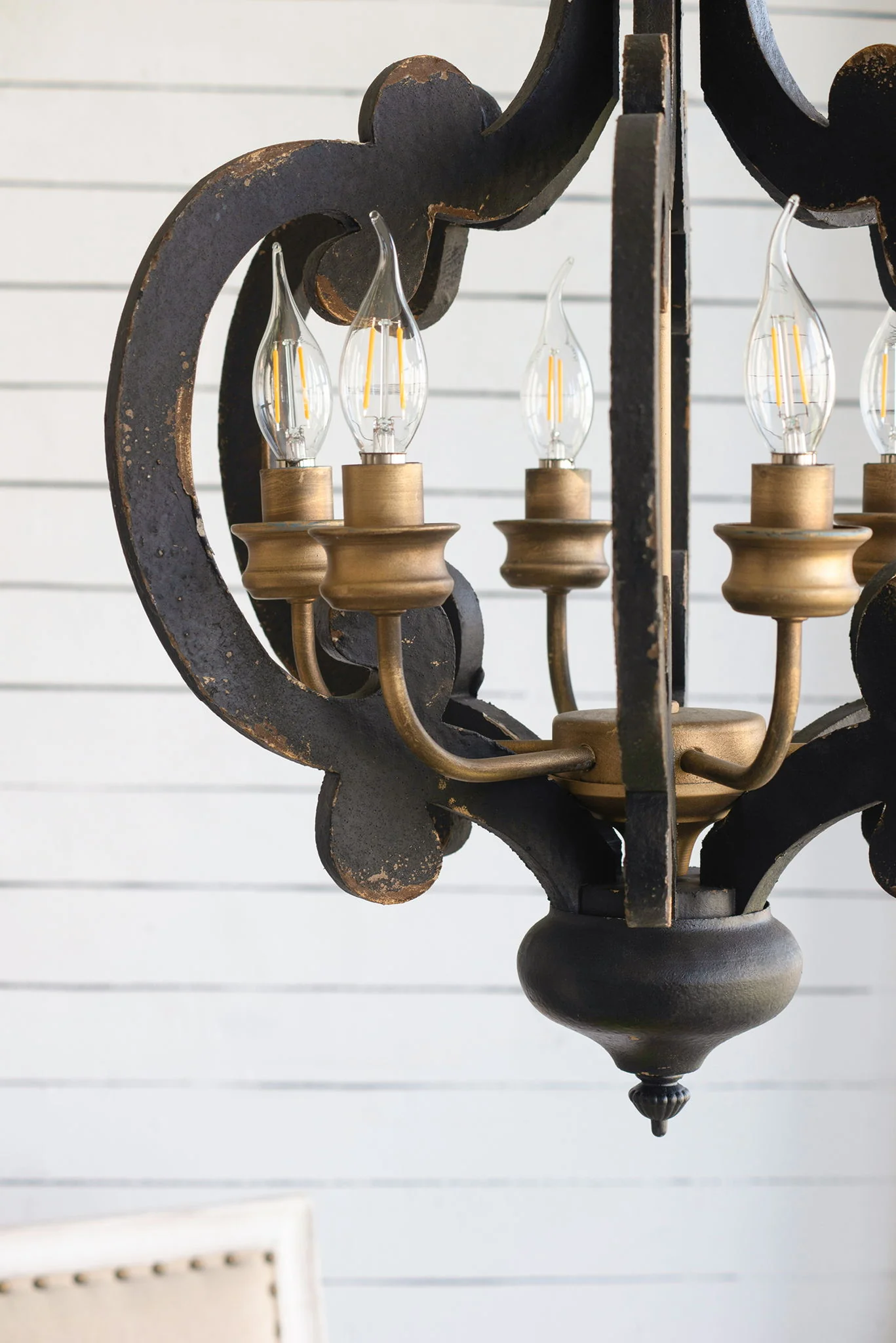Farmhouse Chandelier, 6 Light Wood Chandelier Pendant Light Fixture With Adjustable Chain For Dining Room Living Room Entryway, Bulb Not Included - Image 32