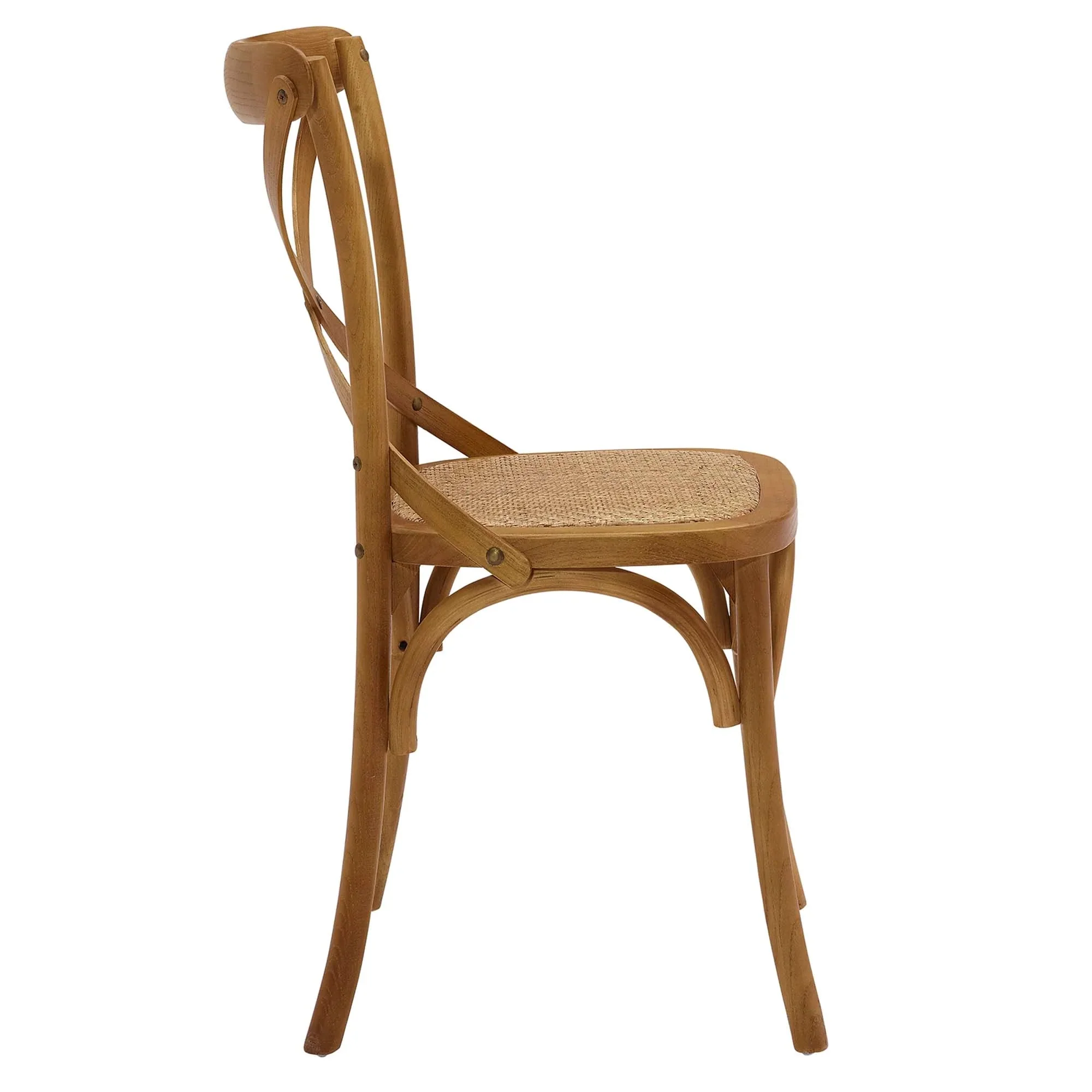 Farmhouse Elm Wood Dining Side Chair with Rattan Seat - Image 21