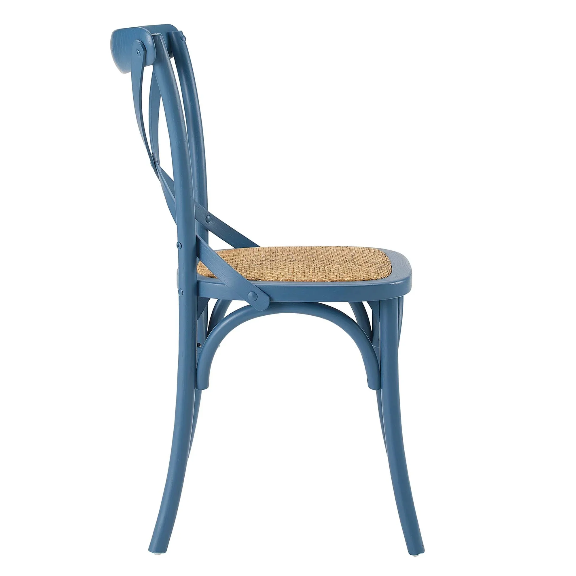 Farmhouse Elm Wood Dining Side Chair with Rattan Seat - Image 28