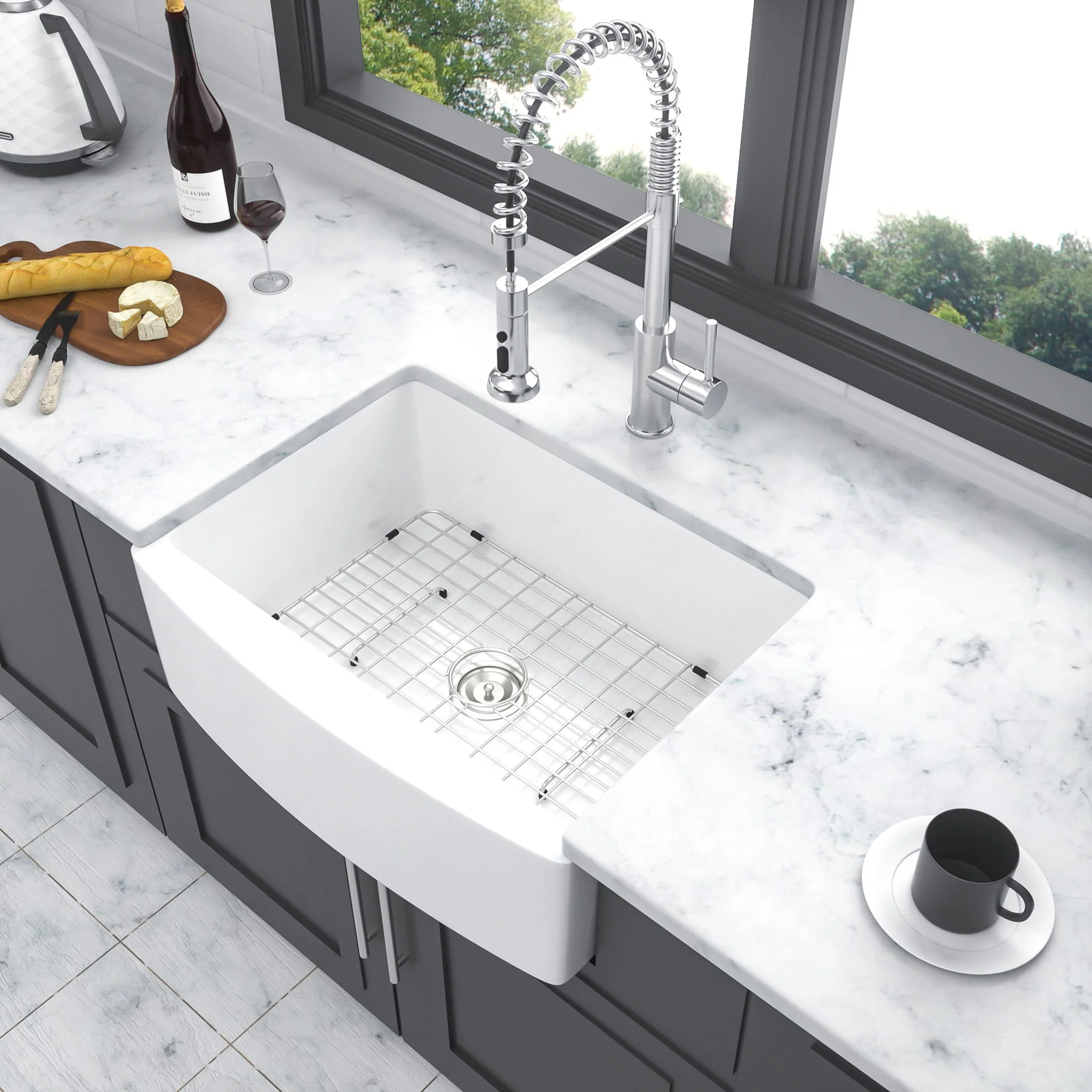 Farmhouse Sink, Apron Front Single Bowl With Arch Edge Design - Image 16
