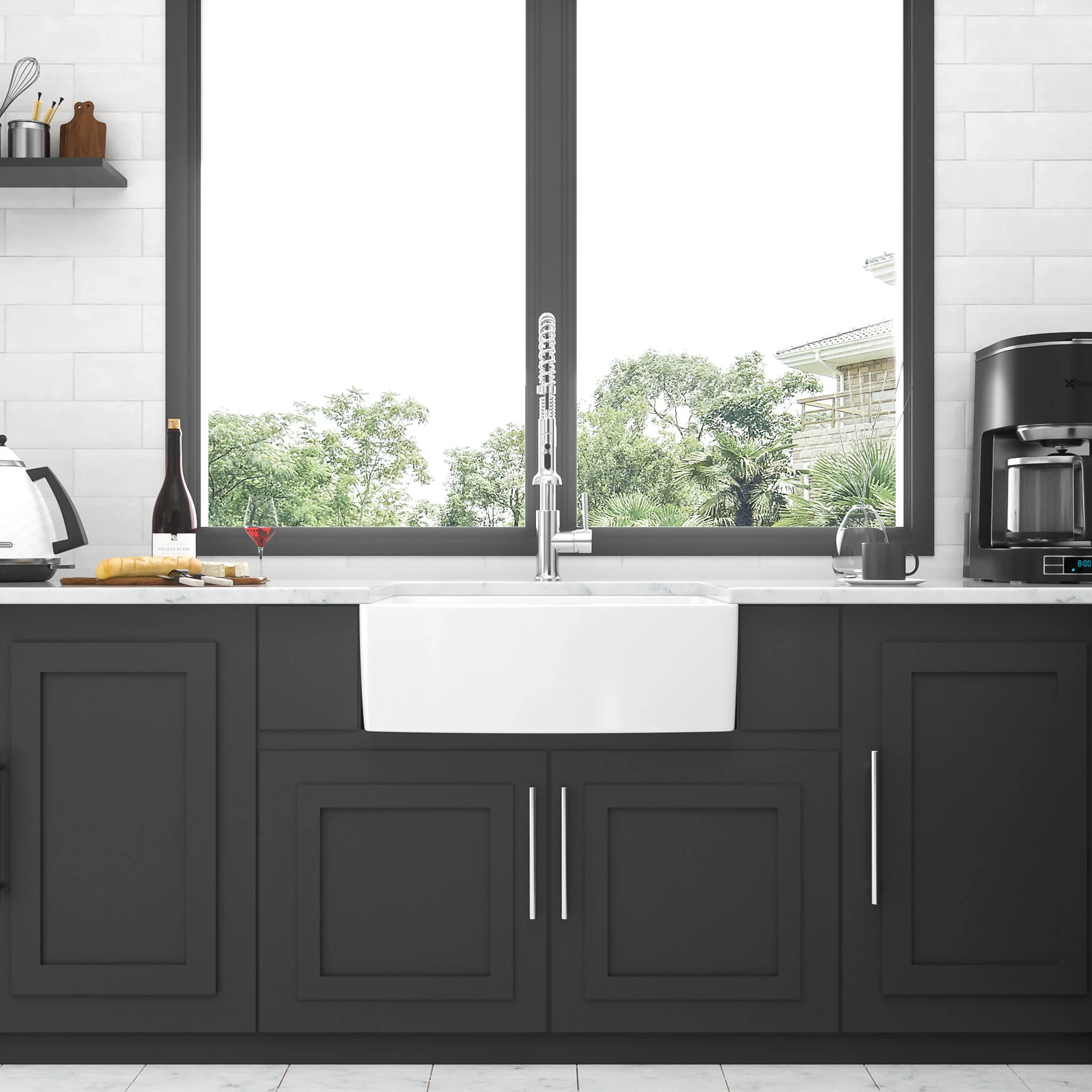 Farmhouse Sink, Apron Front Single Bowl With Arch Edge Design - Image 4