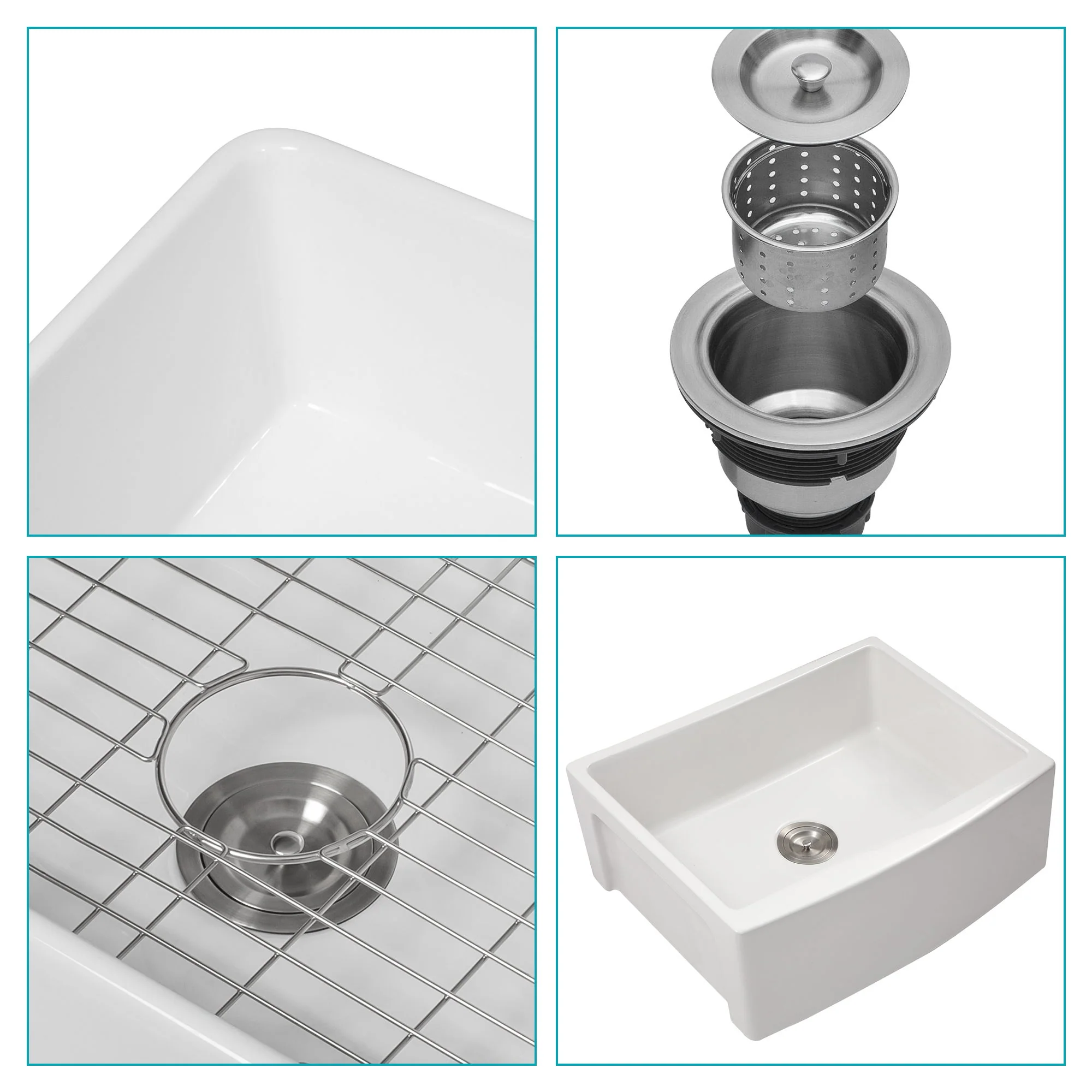 Farmhouse Sink, Apron Front Single Bowl With Arch Edge Design - Image 8