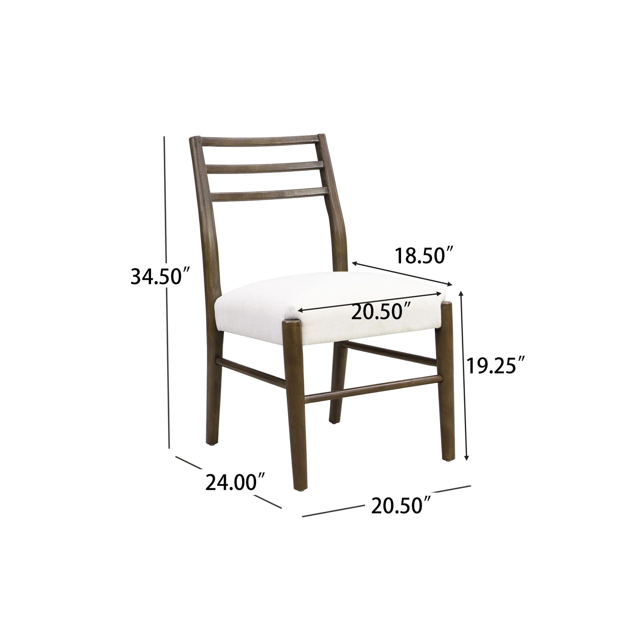 Farmhouse Style Dining Chair Set With Ladder Back Design - Image 5