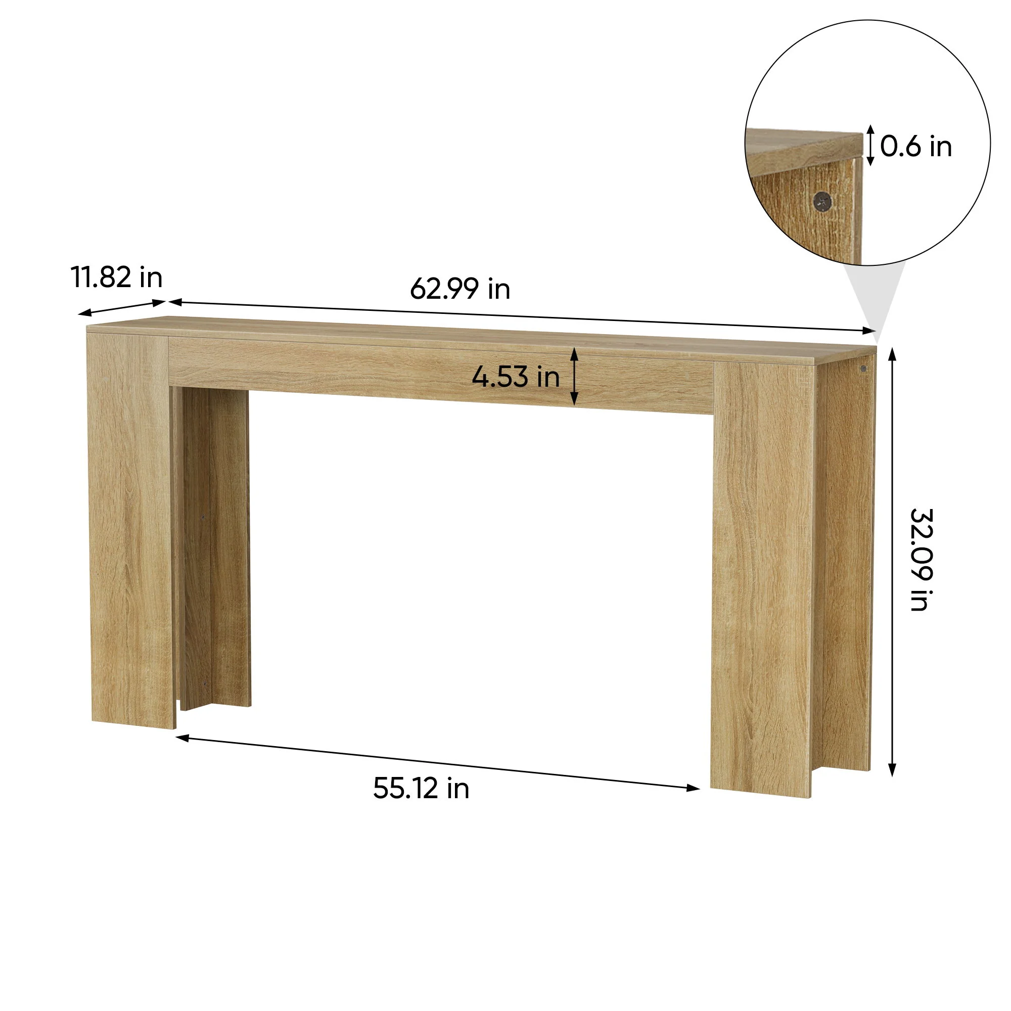 Farmhouse Style Extra Long Walnut Console Table - Image 13
