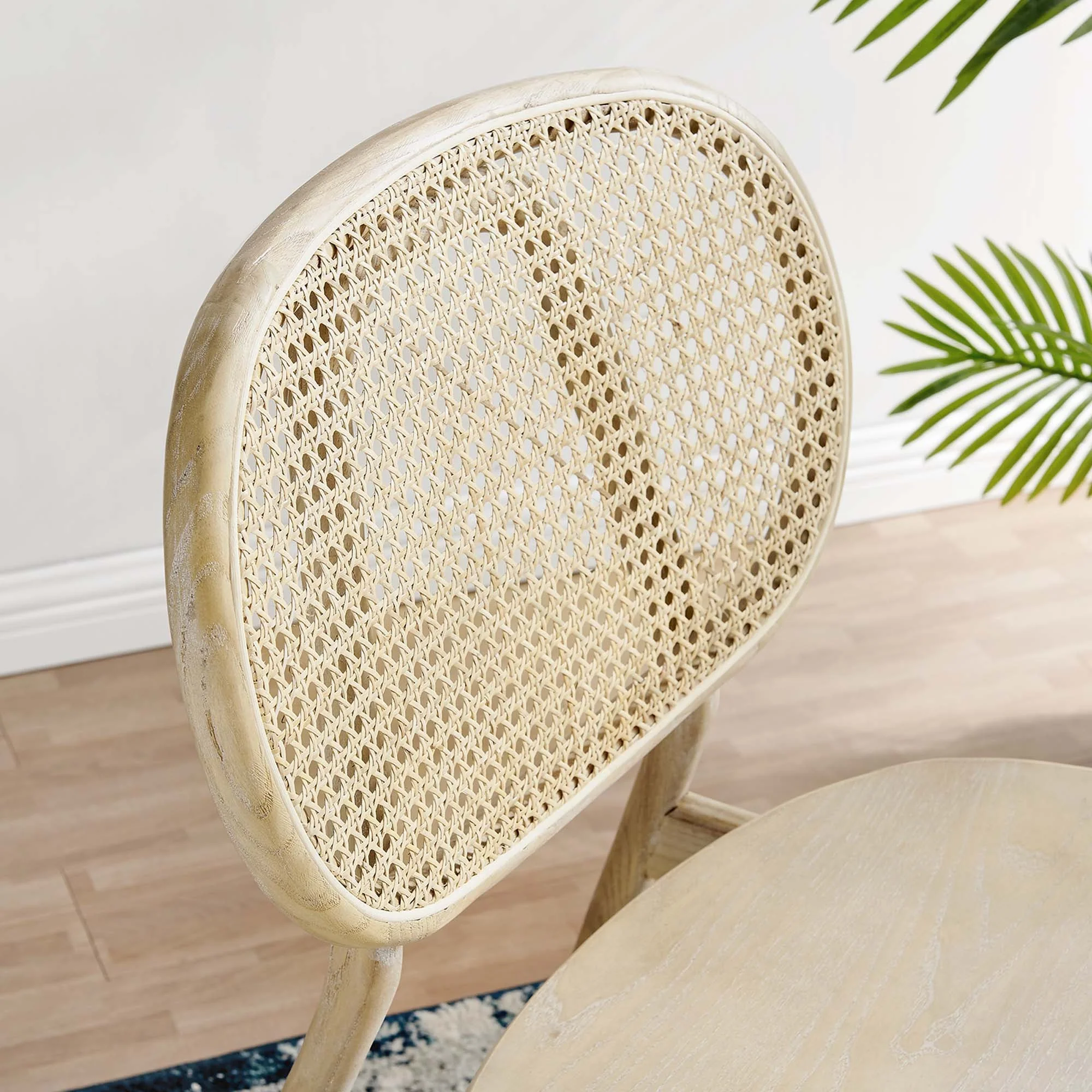Farmhouse Wood Dining Side Chair with Rattan Cane Back - Image 8