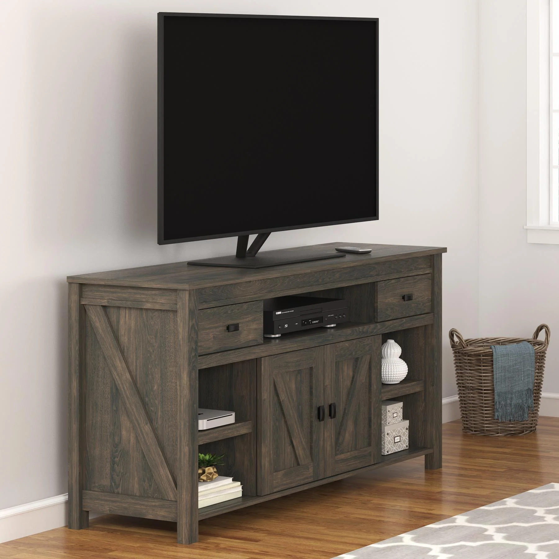 Farmington - TV Stand For TVs Up To 60" - Oak - Image 4