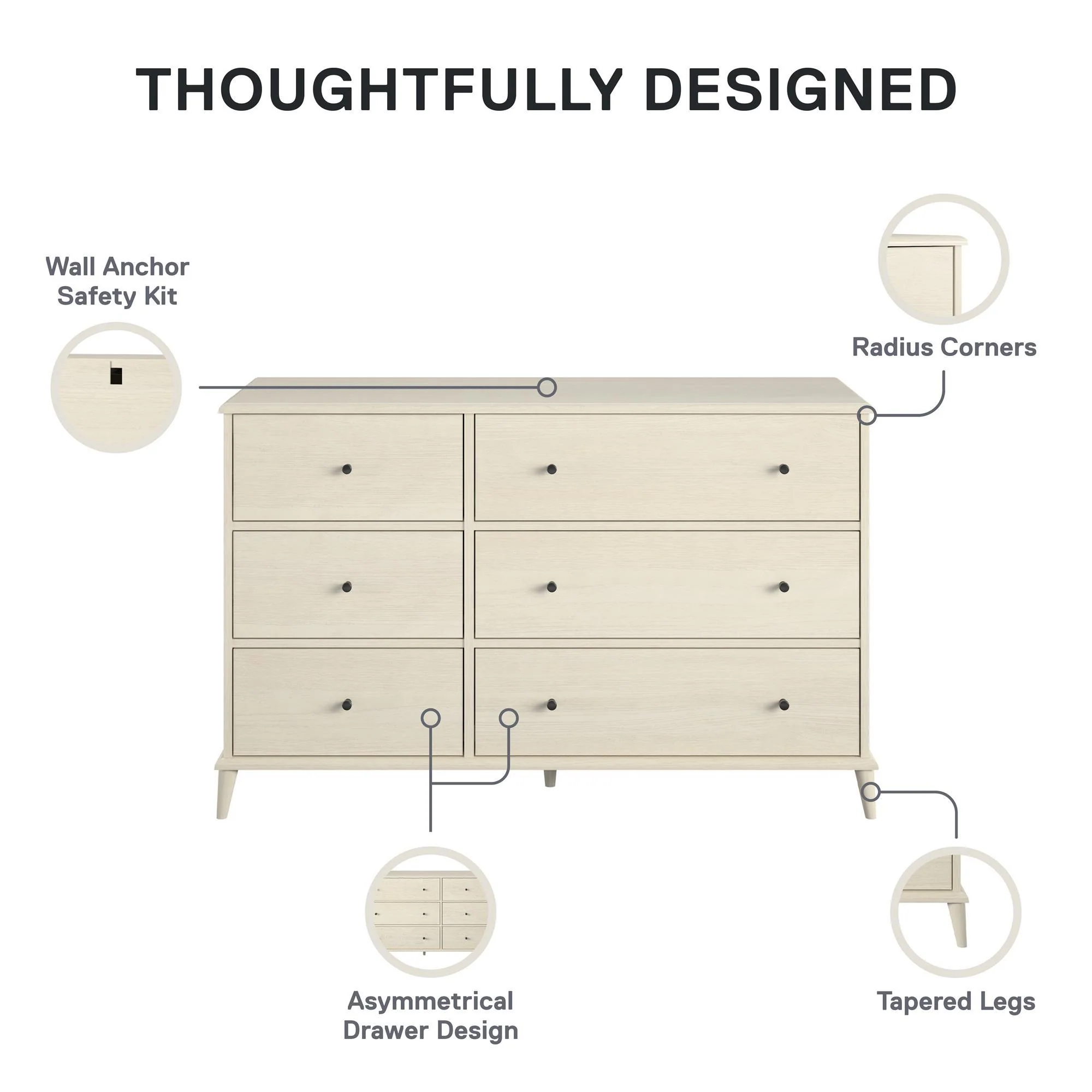 Farnsworth - 6 Drawer Dresser - Ivory - Image 5