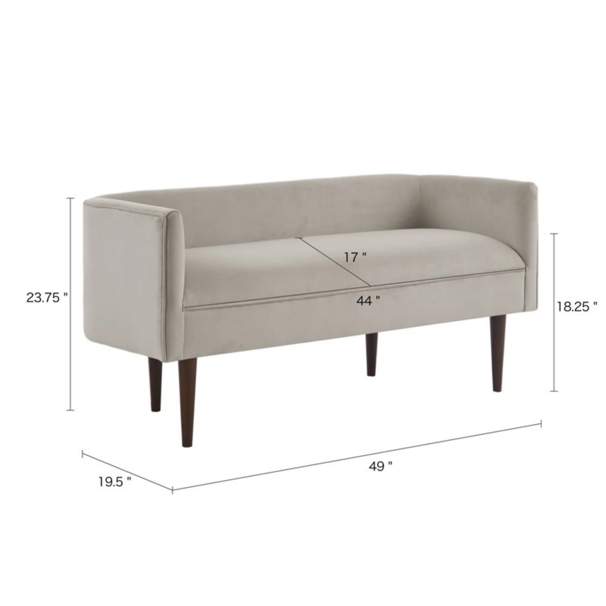 Farrah - Accent Bench With Low Back & Sides - Cream - Image 5