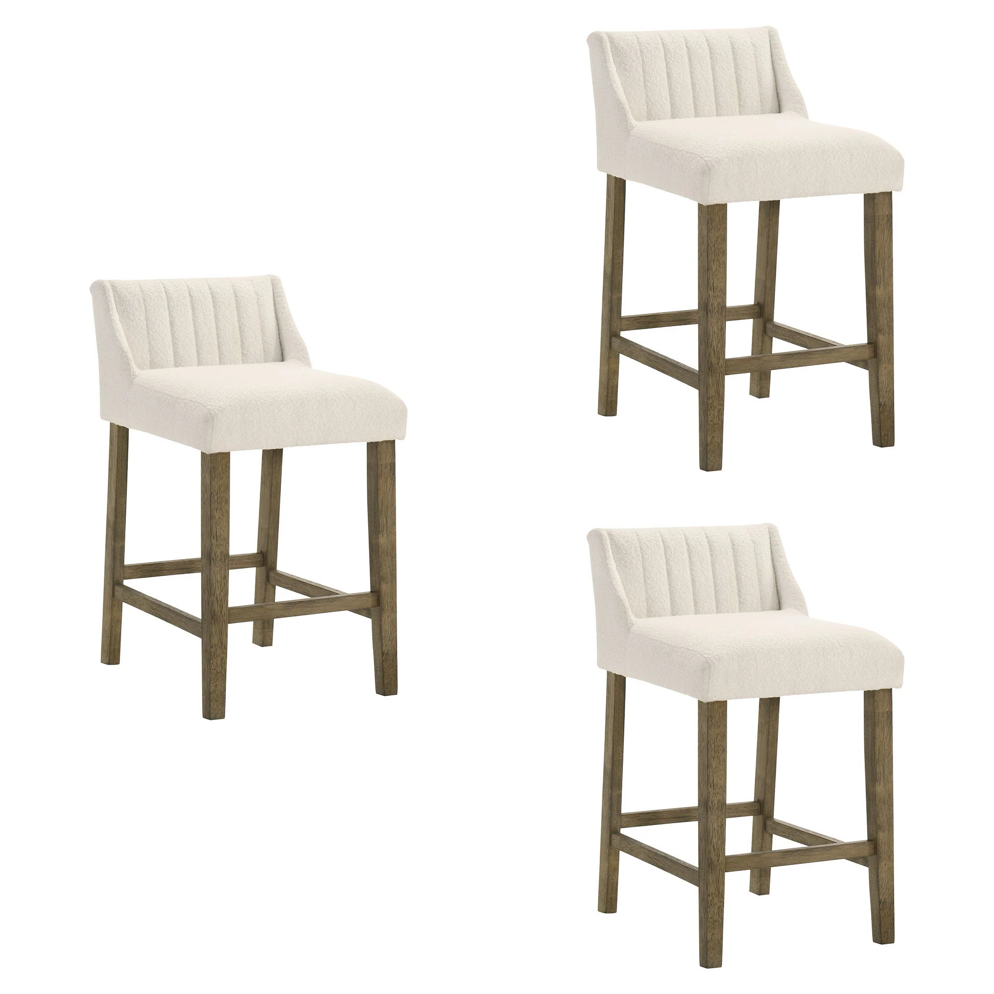Fauna - Modern Transitional Wood Counter Height Kitchen Bar Stool - Image 5