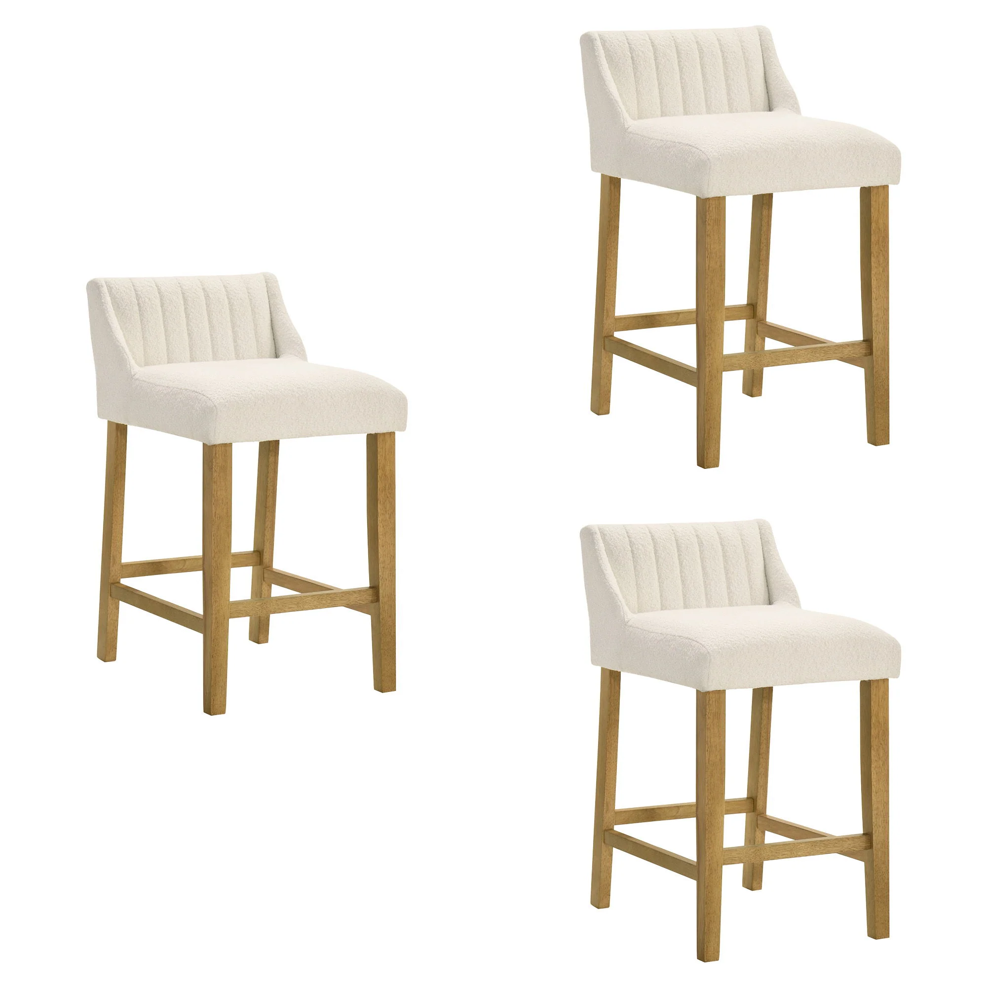 Fauna - Modern Transitional Wood Counter Height Kitchen Bar Stool - Image 7