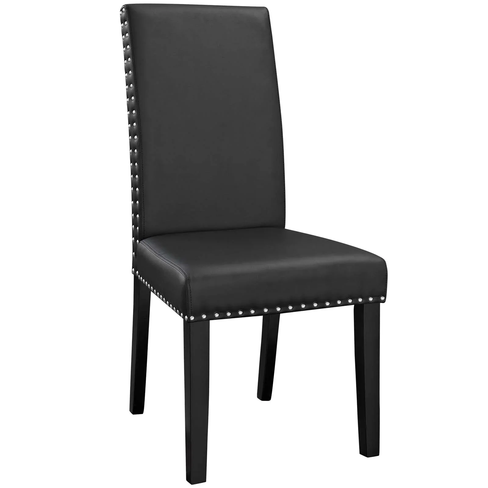 Faux Leather Upholstered Dining Side Chairs Set of 4 in Black - Image 2