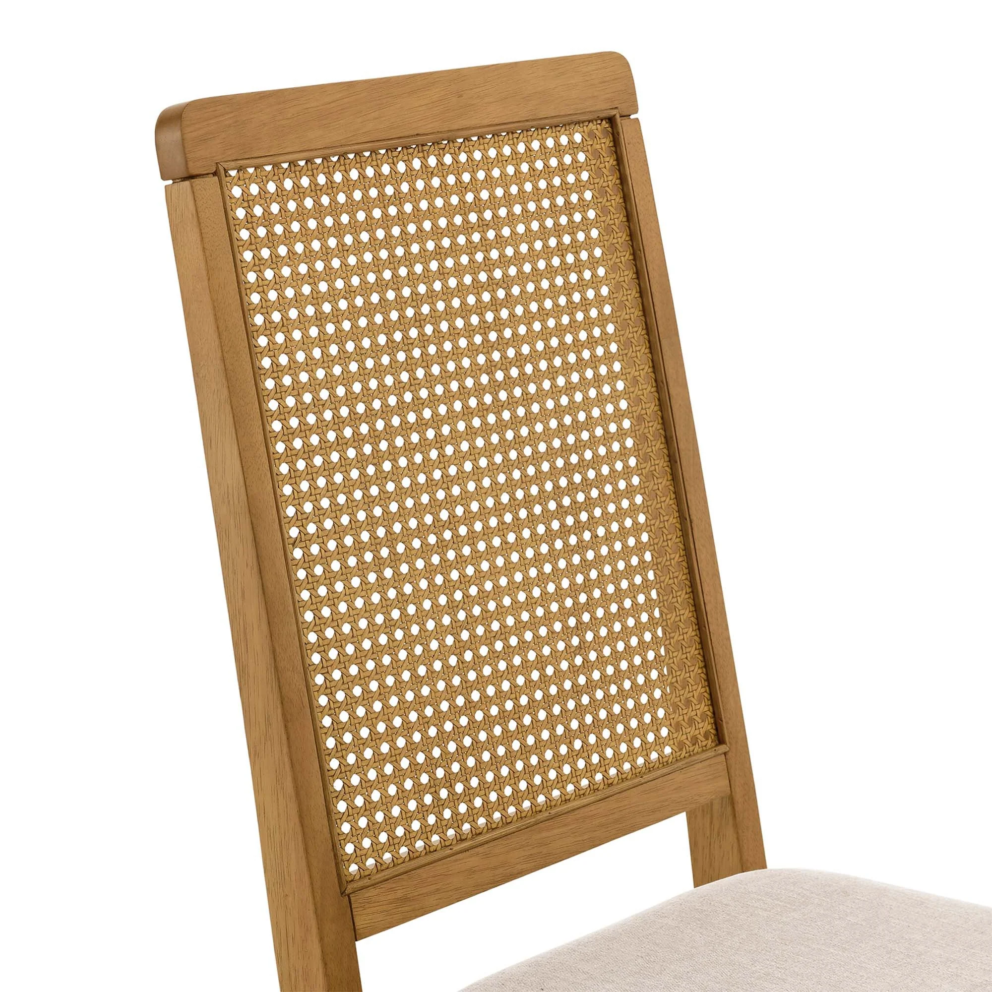 Faux Rattan and Wood Dining Side Chairs Set of 2 - Image 19