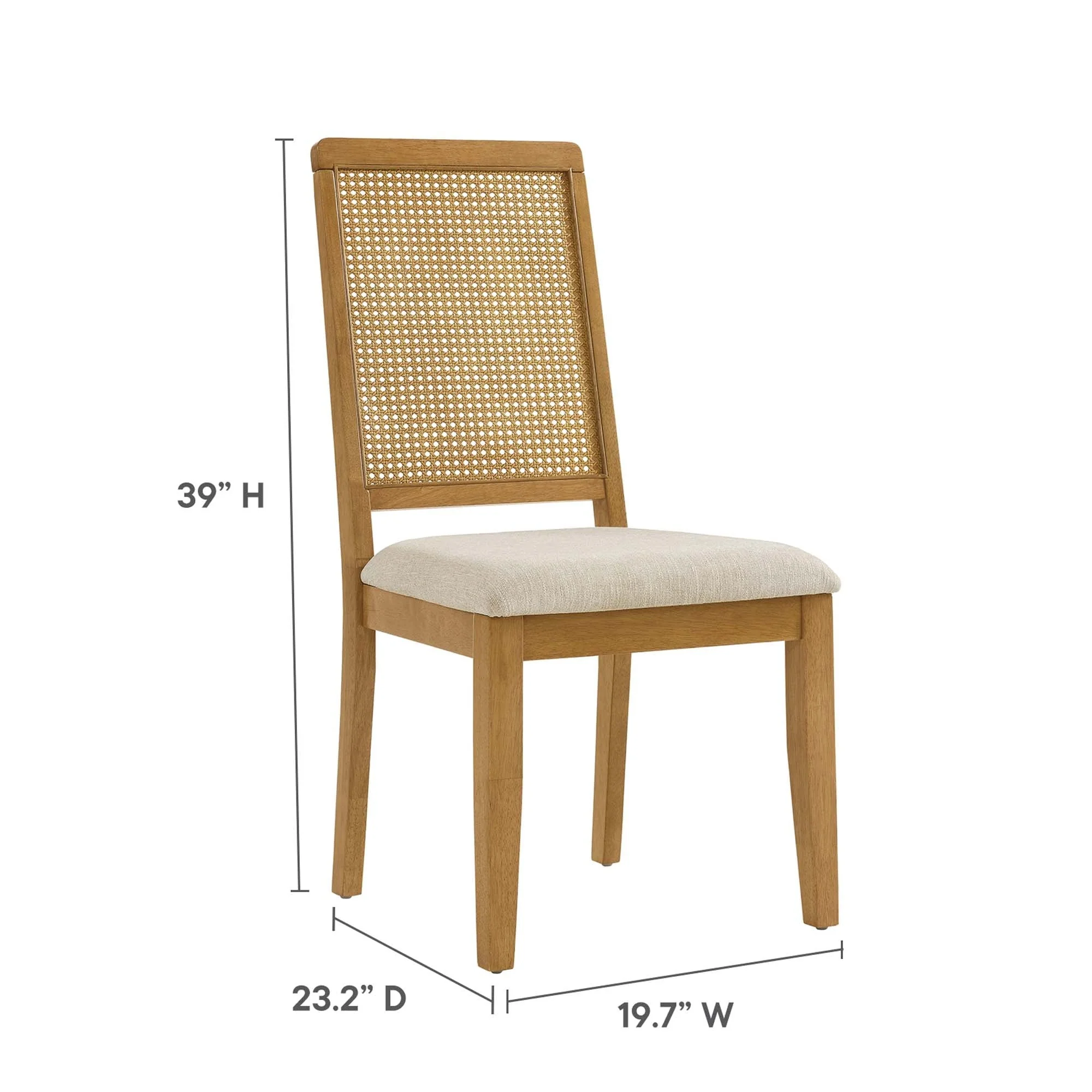 Faux Rattan and Wood Dining Side Chairs Set of 2 - Image 23