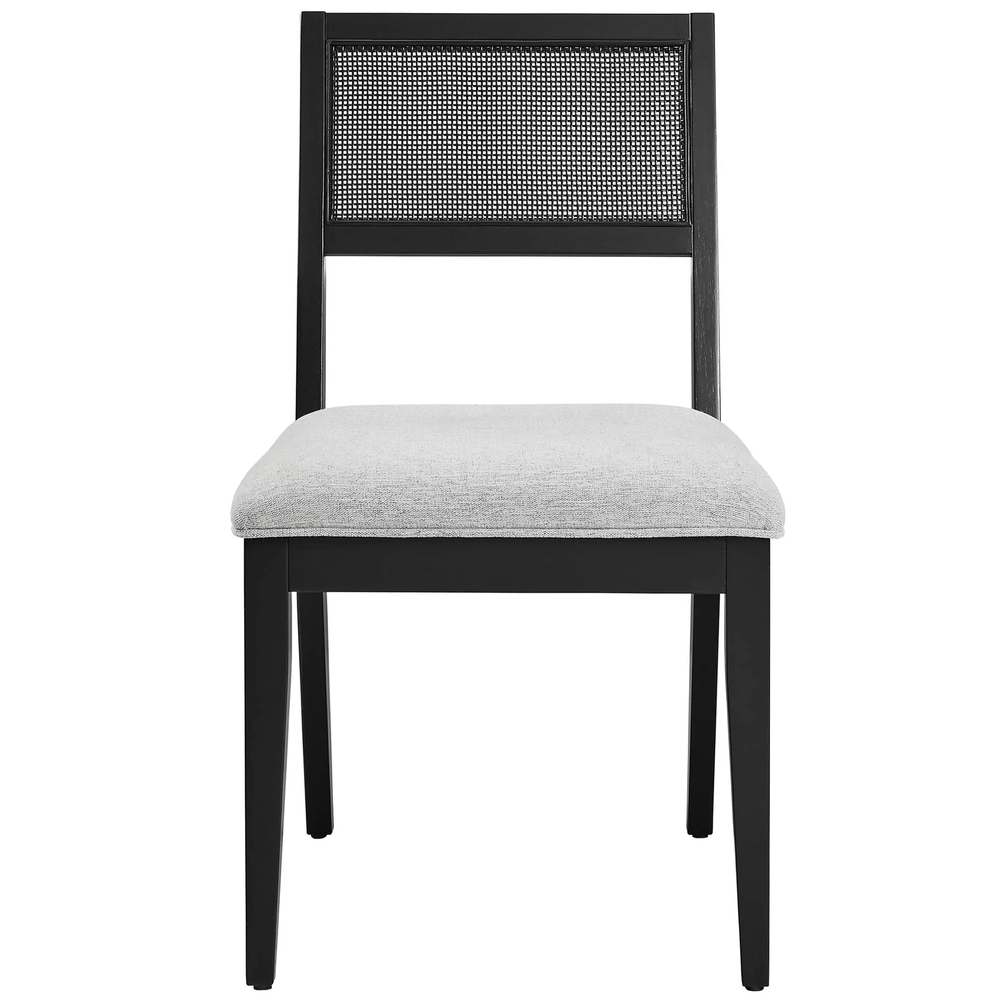 Faux Rattan Fabric Dining Side Chairs with Wood Frame – Set of 2 - Image 10
