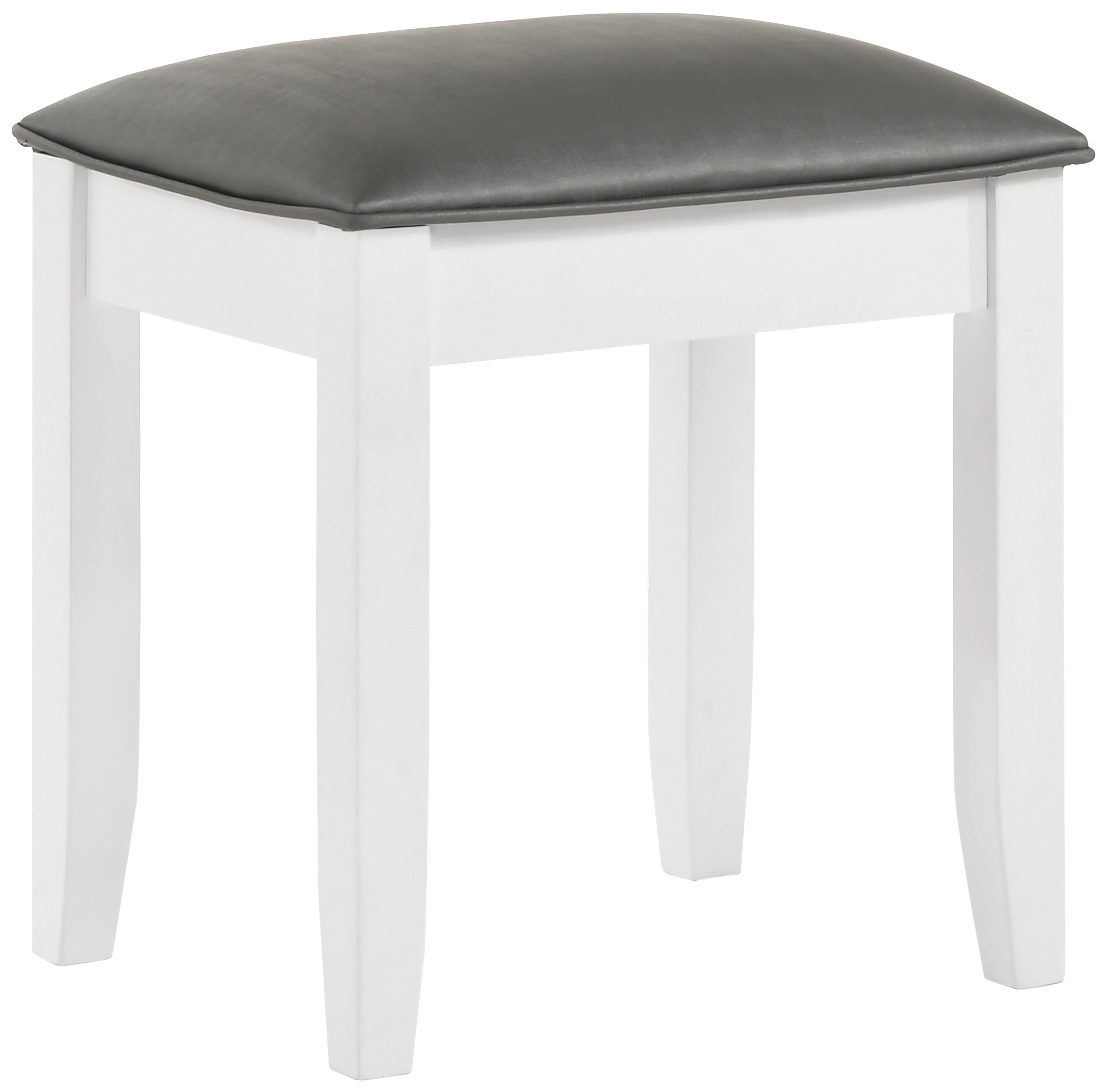 Felicity Upholstered Vanity Stool - White High Gloss
