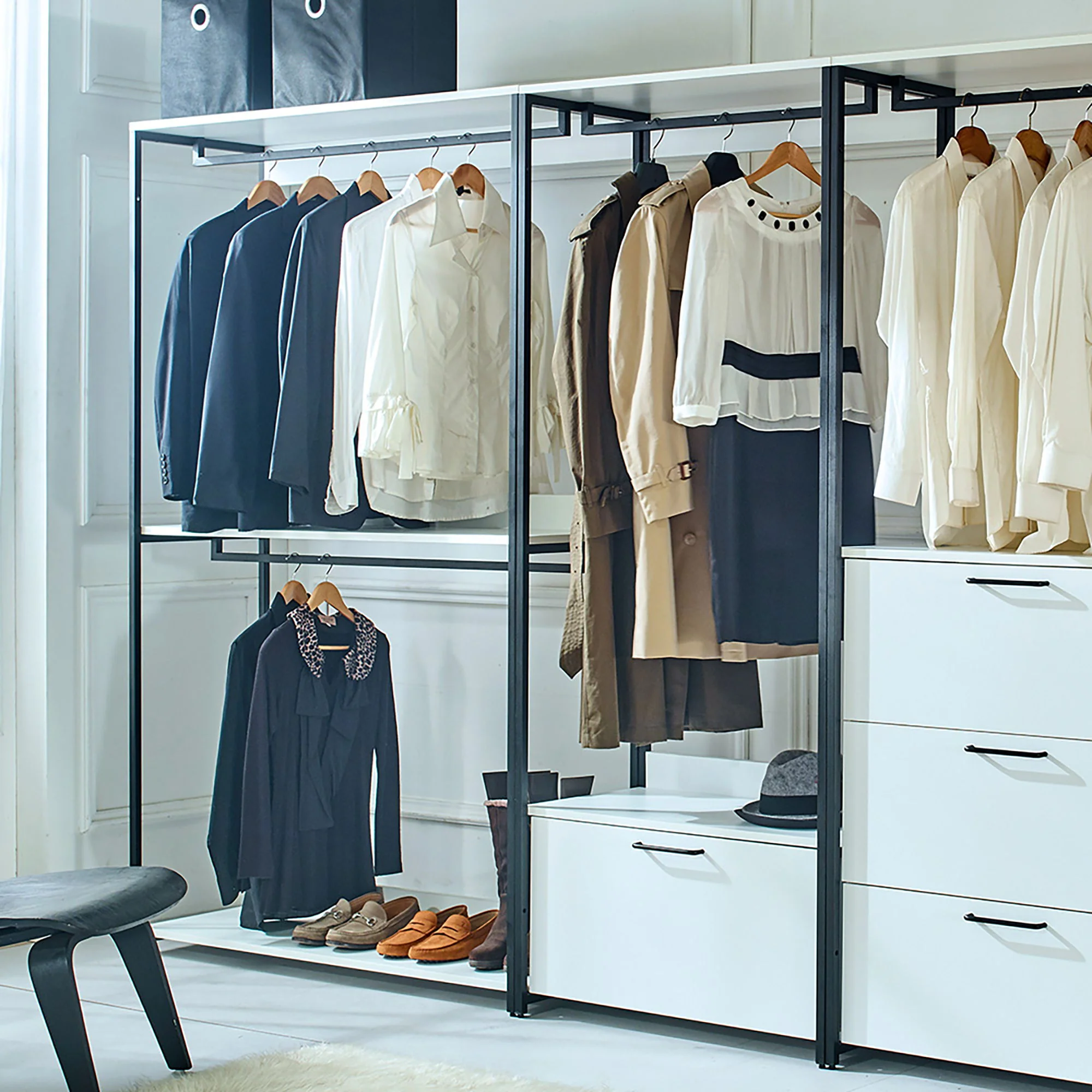 Fiona - Freestanding, Walk-In Closet System - White - Wood - Image 2