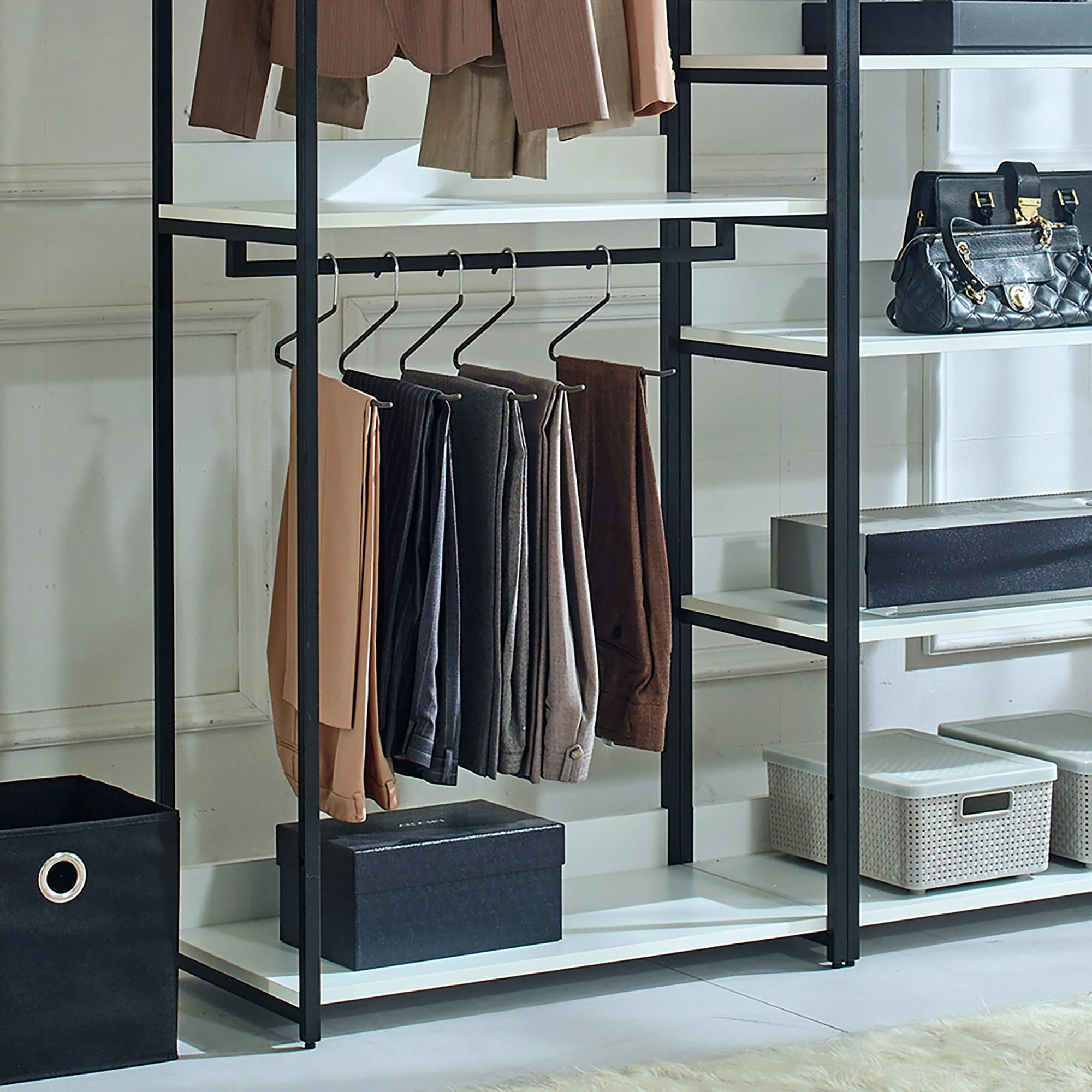 Fiona - Freestanding Walk-In Closet System - White - Wood - Image 3