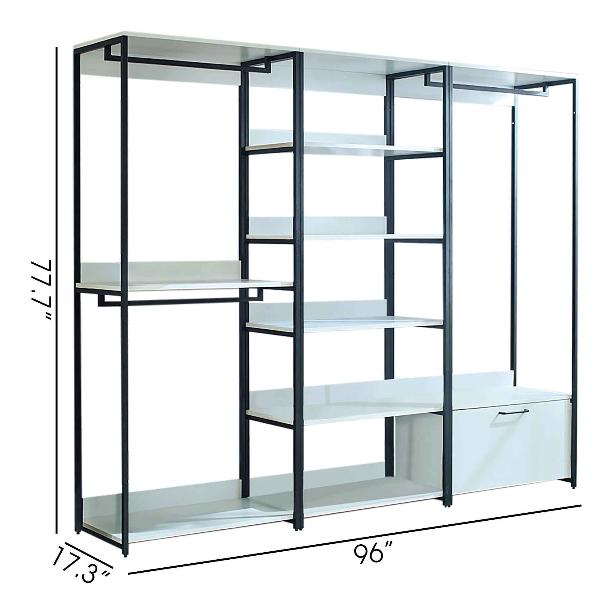 Fiona - Freestanding Walk-In Closet System - White - Wood - Image 8