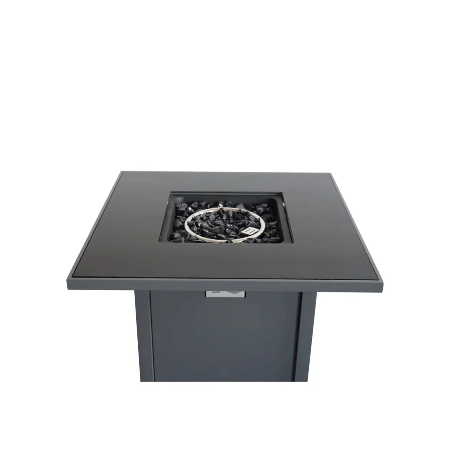 Fire Pit Table Outdoor Backyard Heater Steel 30x25in Dark Gray - Image 2