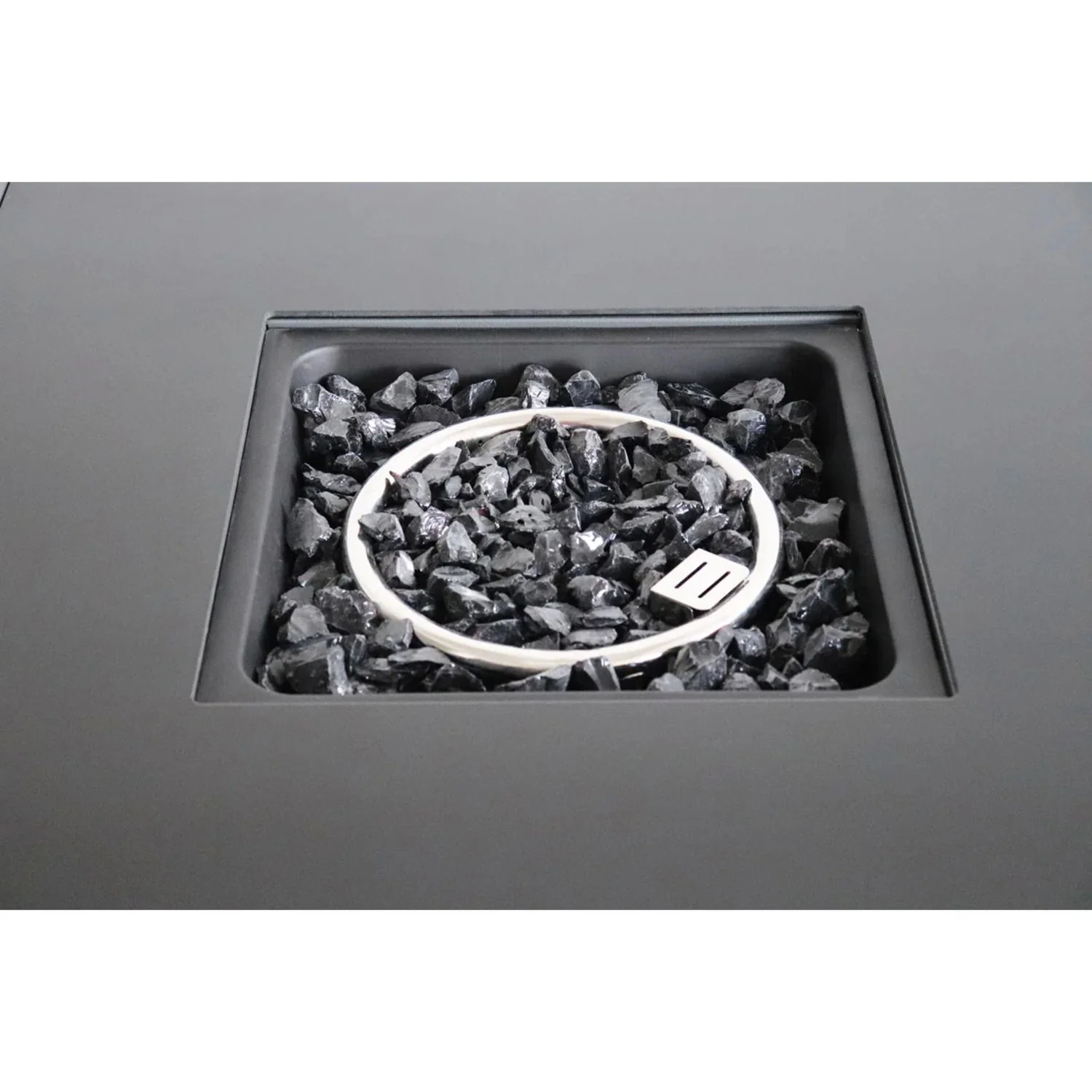Fire Pit Table Outdoor Backyard Heater Steel 30x25in Dark Gray - Image 4