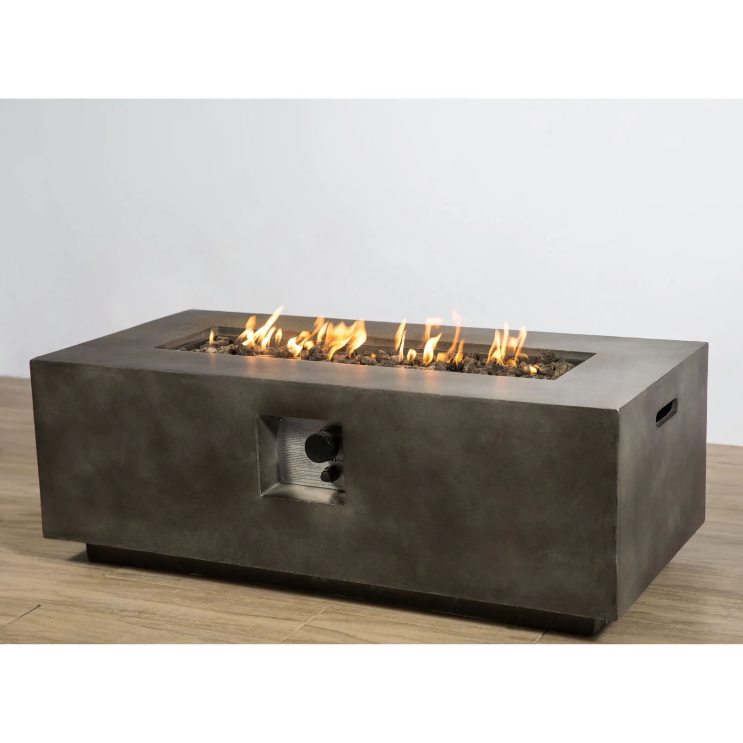 Fire Pit Table Outdoor Heater Dual Fuel Concrete Construction 42x15in - Image 10