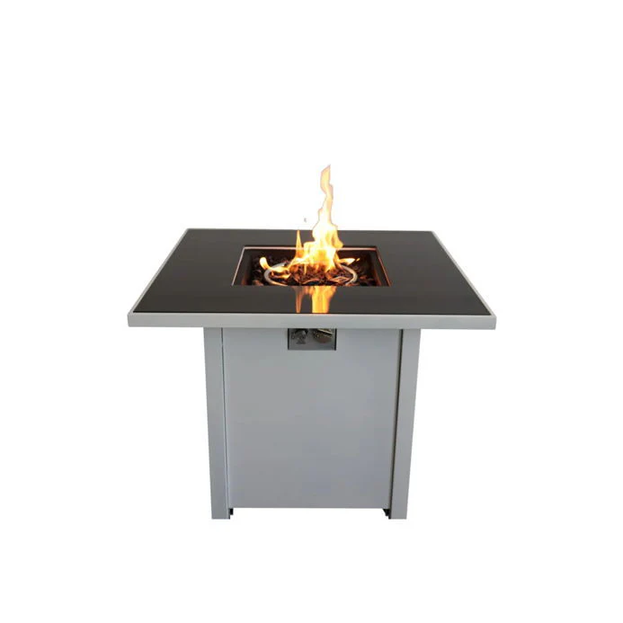 Fire Pit Table Outdoor Heater Propane Fuel Steel 30x25in White - Image 5
