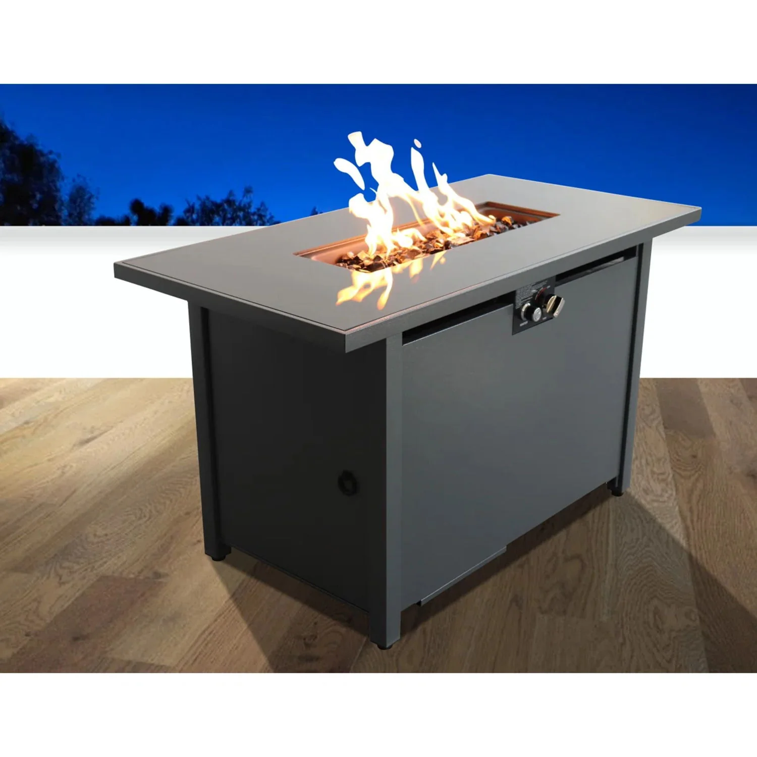 Fire Pit Table Outdoor Patio Heater 50000 BTU Stainless Steel 42x25in - Image 11