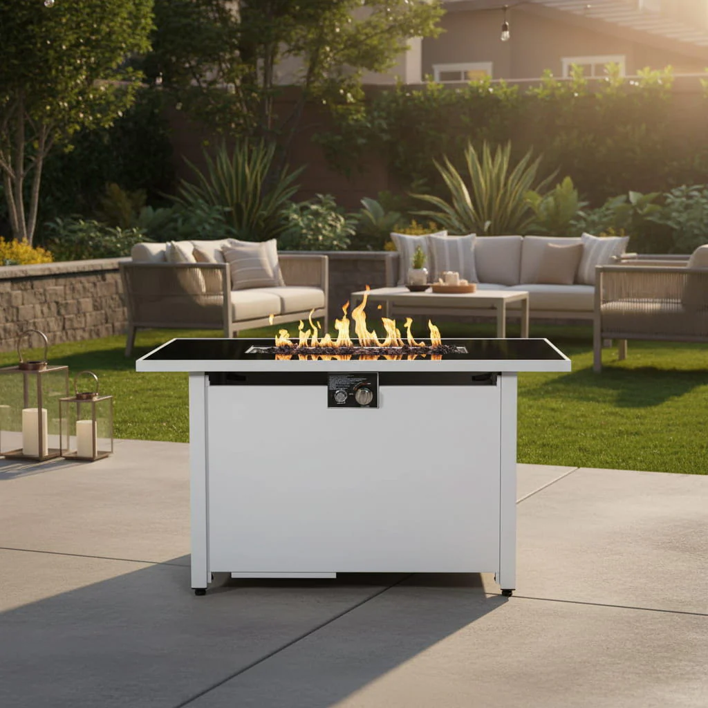 Fire Pit Table Outdoor Patio Heater 50000 BTU Stainless Steel 42x25in - Image 2