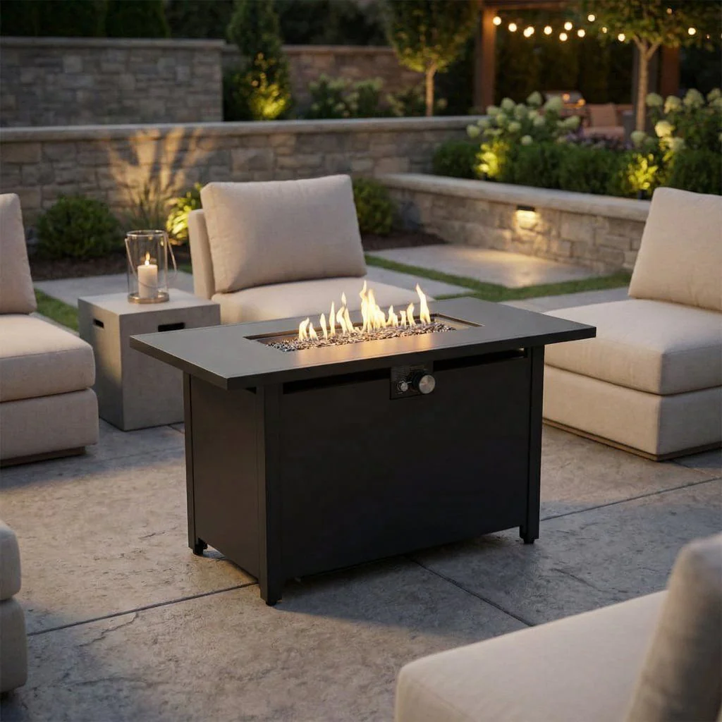 Fire Pit Table Outdoor Patio Heater 50000 BTU Stainless Steel 42x25in - Image 3