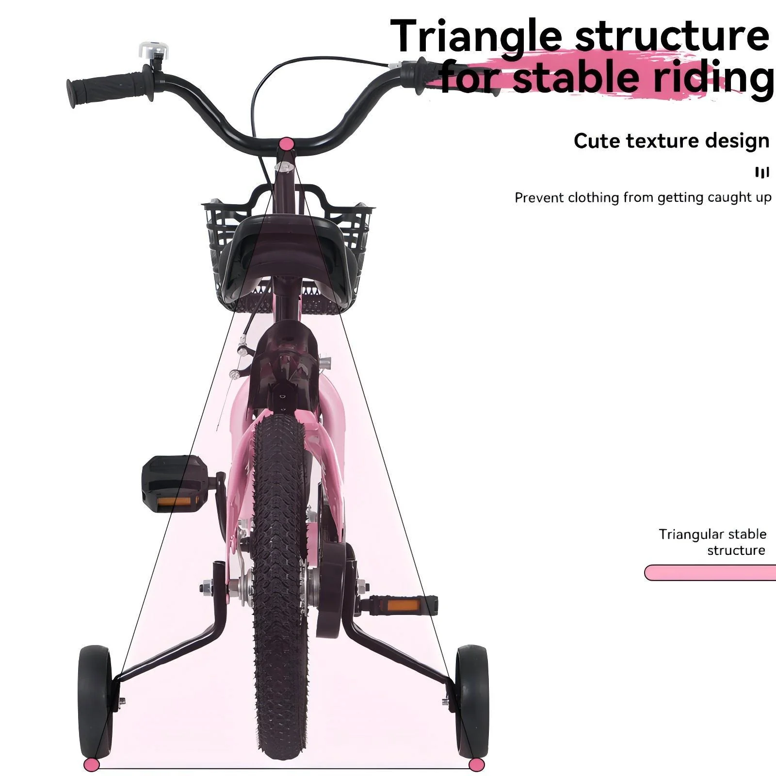 Fkznpj - 16" Sporty Kids Bike With Training Wheels And Stand Adjustable Saddle Suitable For Boys And Girls Aged 4 - 8 Years Tall Height 41 - 46" Available In A Variety Of Colors - Image 15