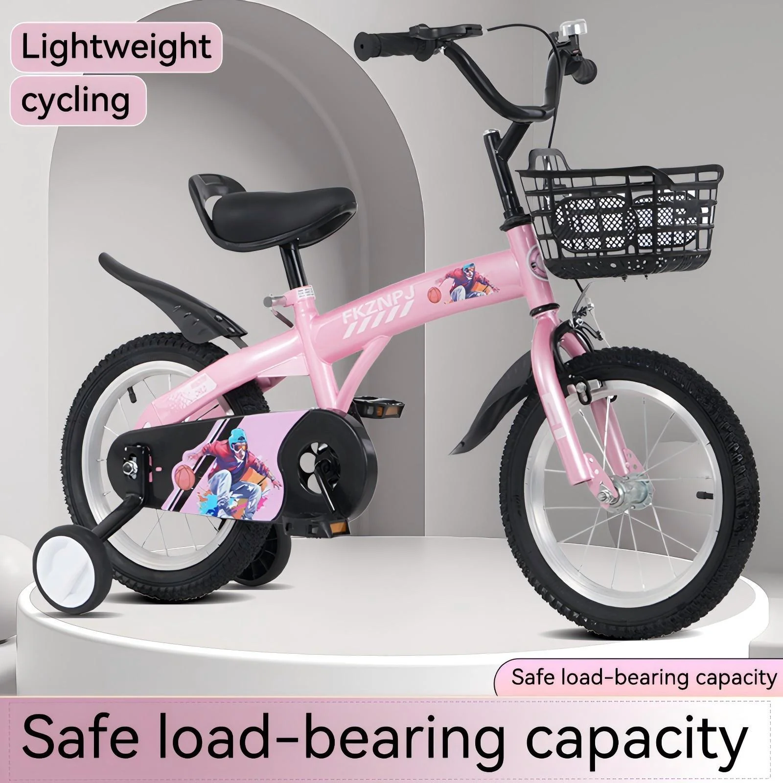 Fkznpj - 16" Sporty Kids Bike With Training Wheels And Stand Adjustable Saddle Suitable For Boys And Girls Aged 4 - 8 Years Tall Height 41 - 46" Available In A Variety Of Colors - Image 5