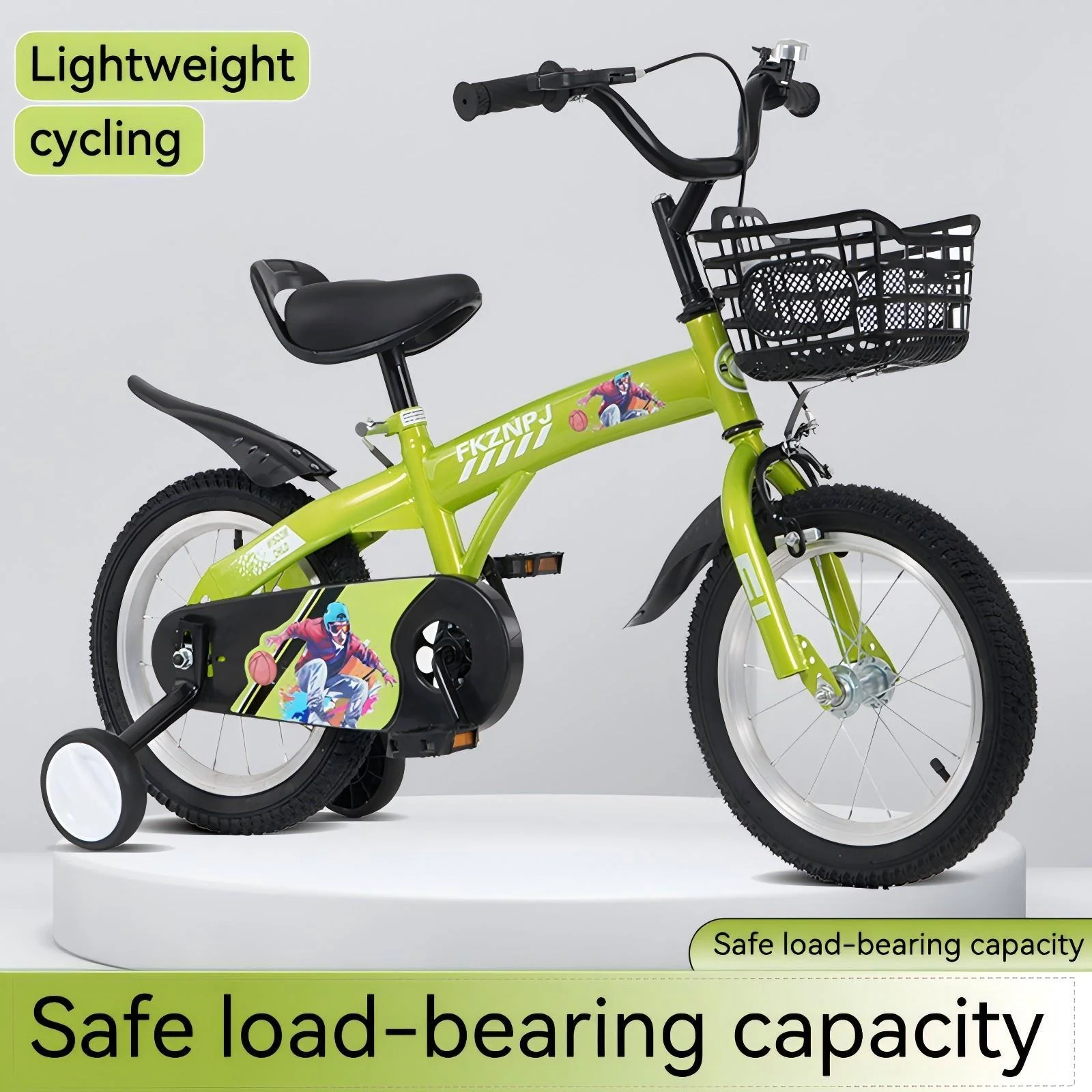 Fkznpj - 18" Sporty Kids Bike With Training Wheels And Stand Adjustable Saddle Suitable For Boys And Girls Aged 5 - 10 Years Tall Height 39 - 49" Available In A Variety Of Colors - Image 20