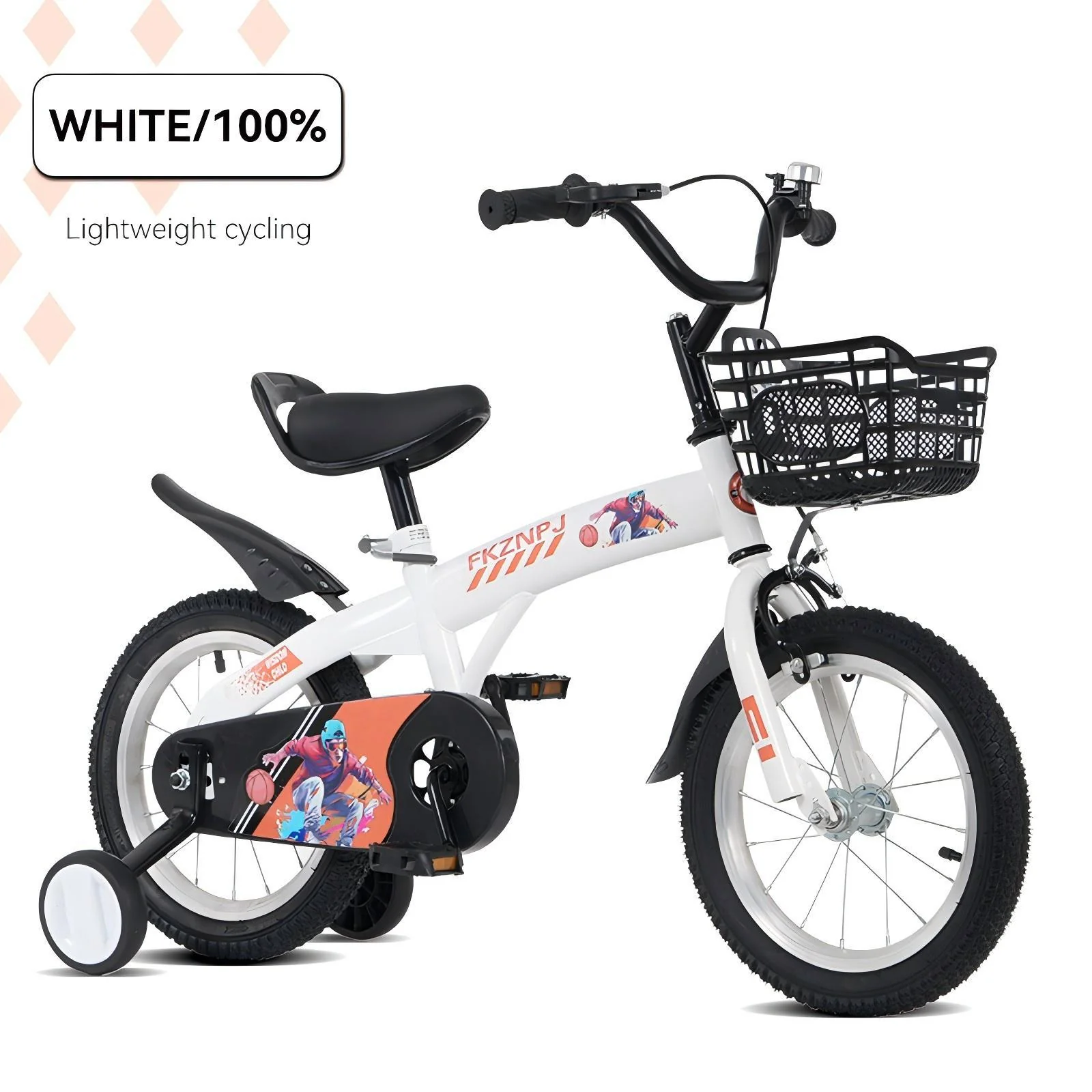 Fkznpj - 18" Sporty Kids Bike With Training Wheels And Stand Adjustable Saddle Suitable For Boys And Girls Aged 5 - 10 Years Tall Height 39 - 49" Available In A Variety Of Colors - Image 9