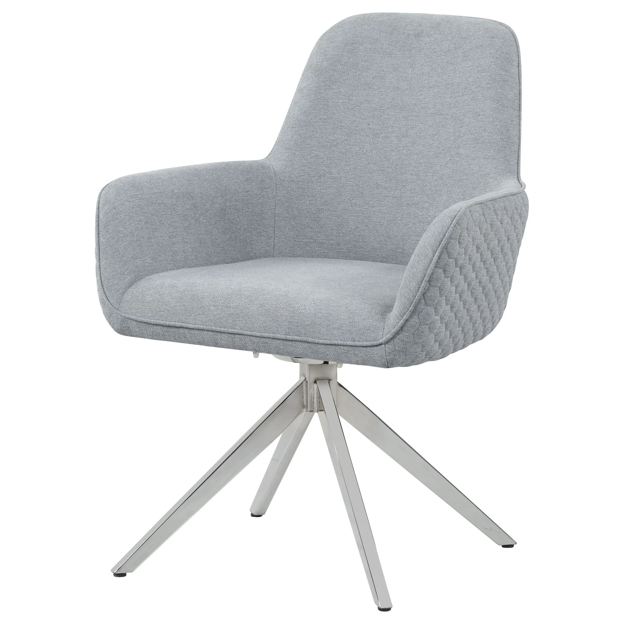 Flare - Arm Side Dining Chair With Tufting - Gray - Image 7