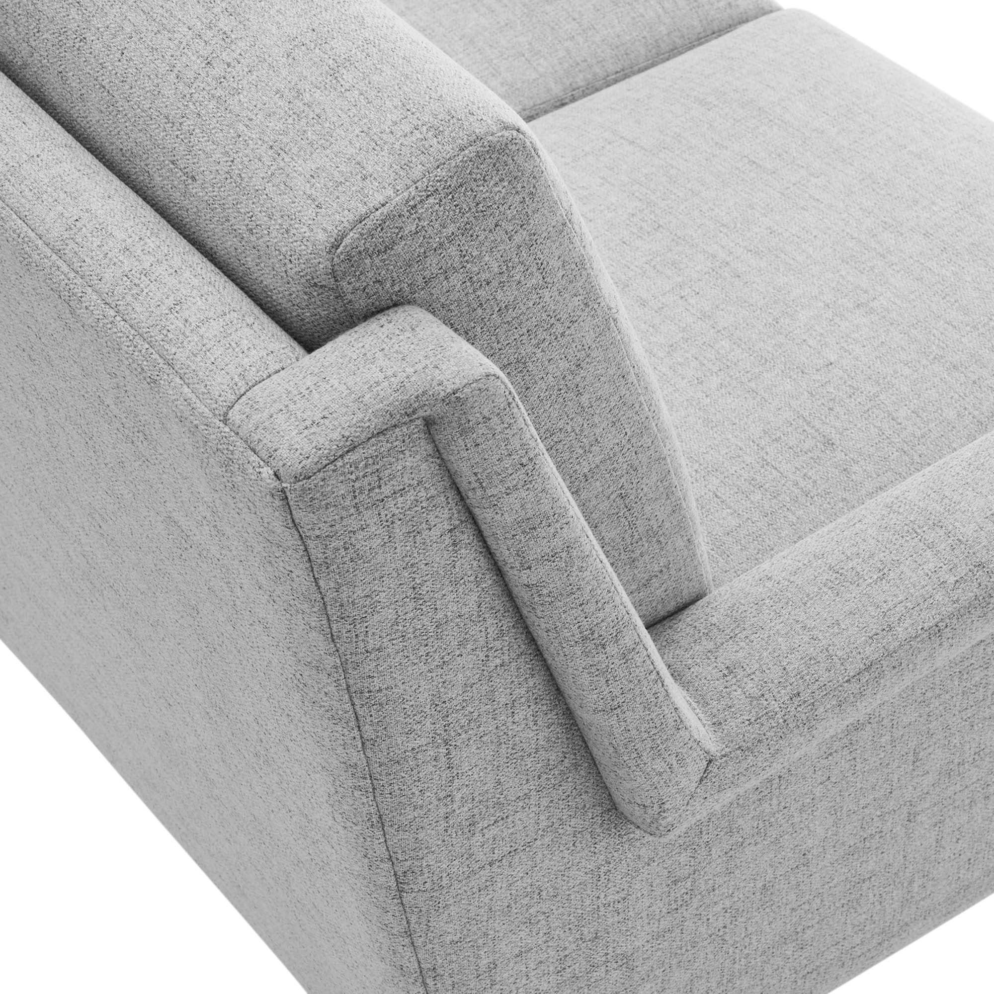 Flared Silhouette Fabric Sofa with Matte Black Legs - Image 11