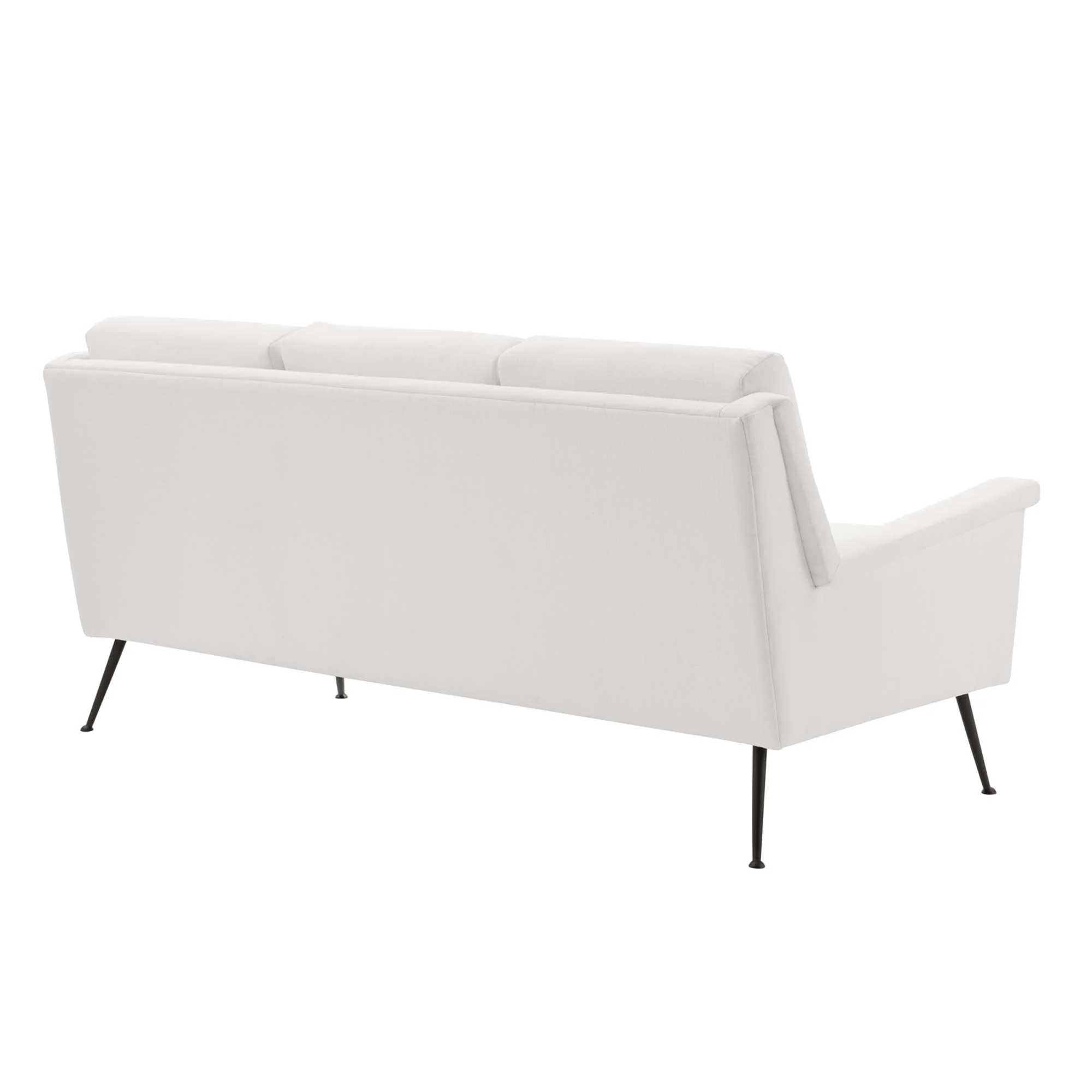 Flared Silhouette Fabric Sofa with Matte Black Legs - Image 16
