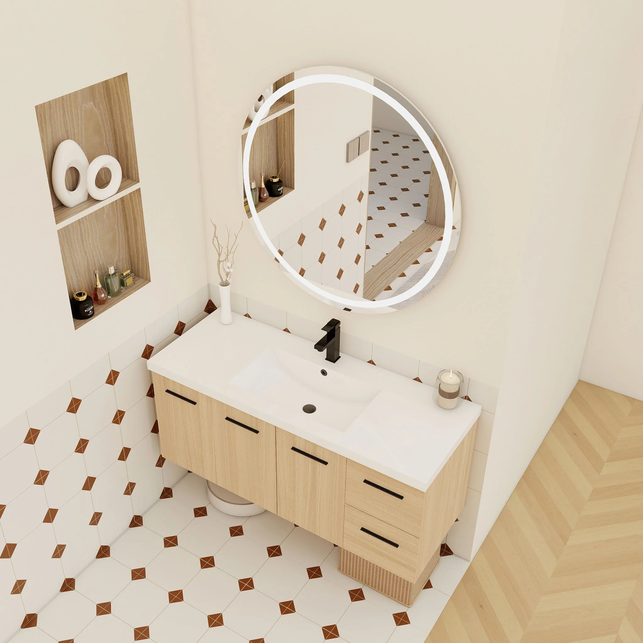 Floating Bathroom Vanity With Sink, Modular Cabinet - Image 11