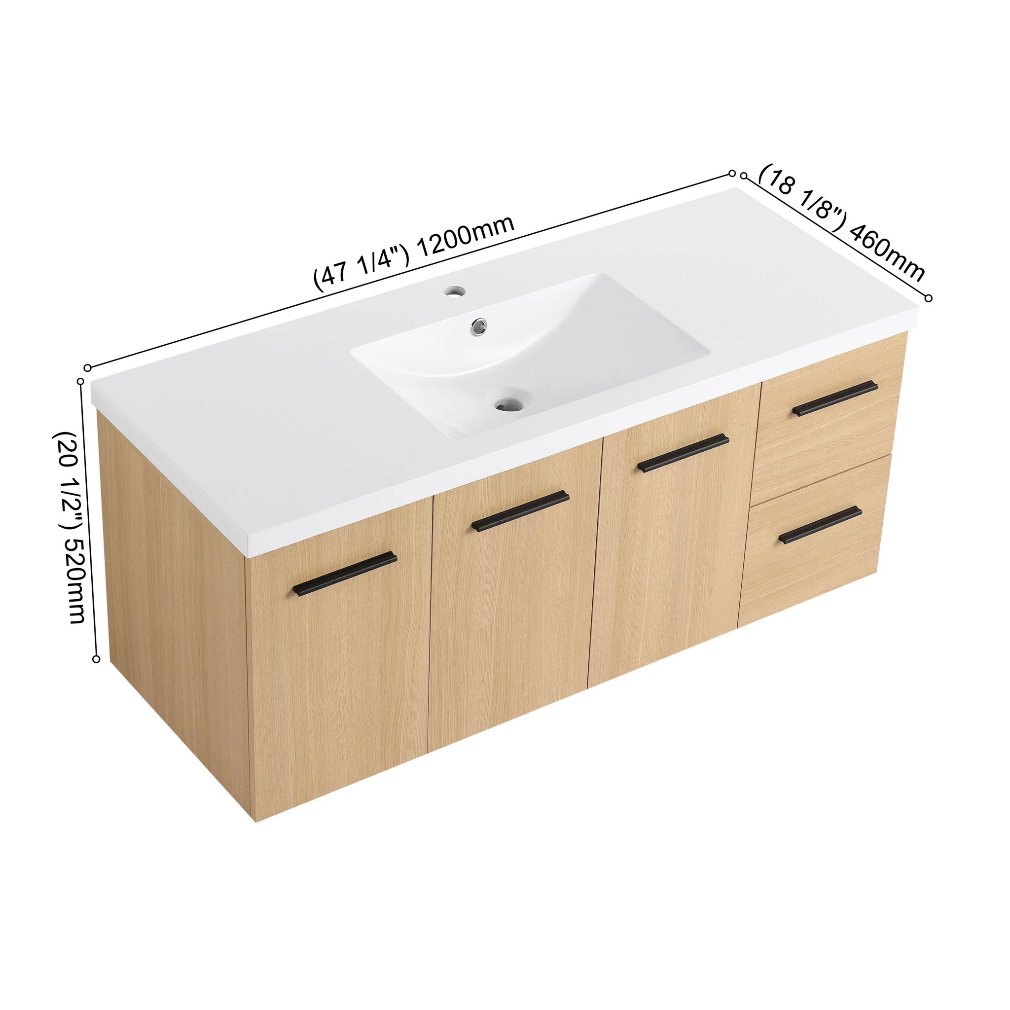 Floating Bathroom Vanity With Sink, Modular Cabinet - Image 5