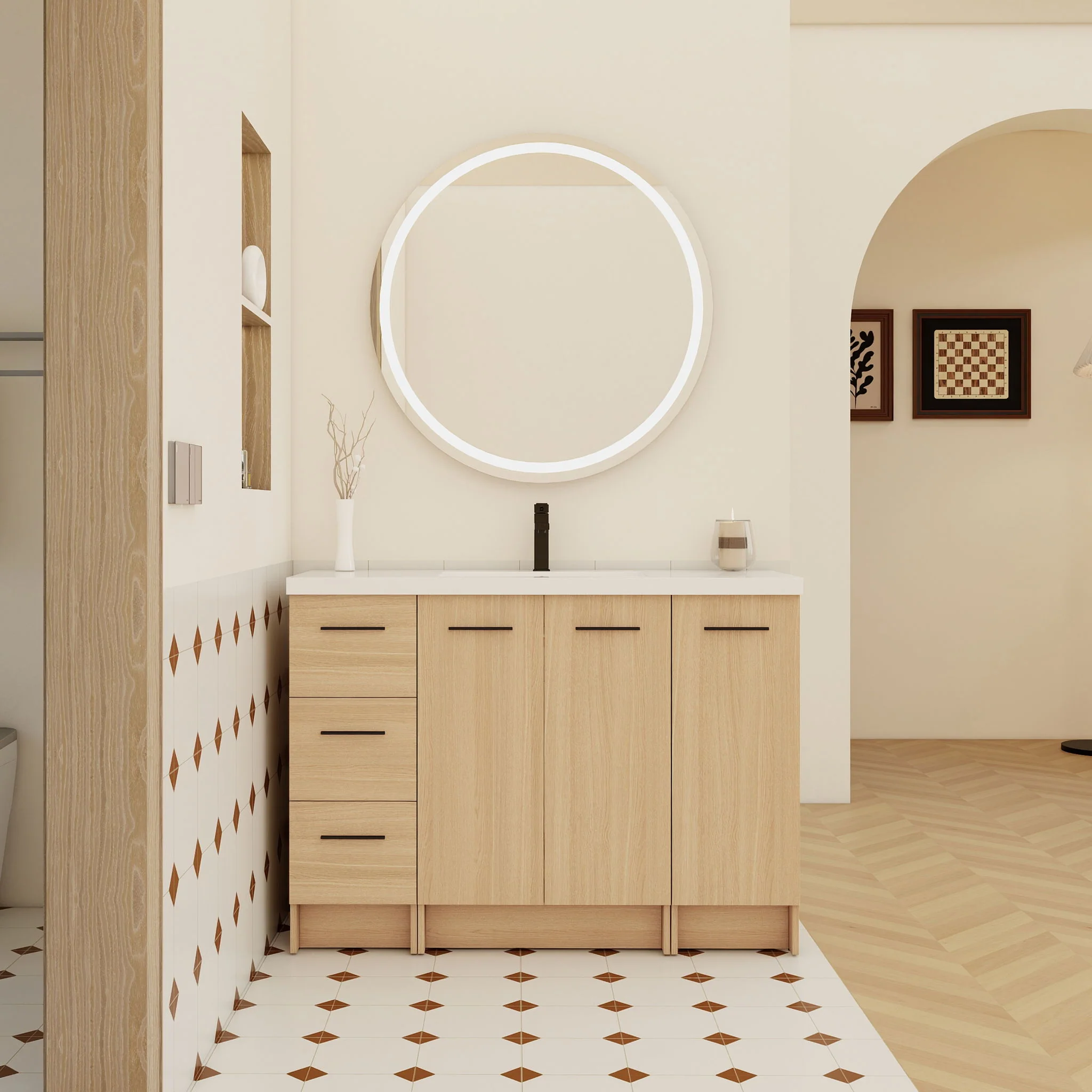 Floating Bathroom Vanity With Sink, Modular Cabinet - Image 8