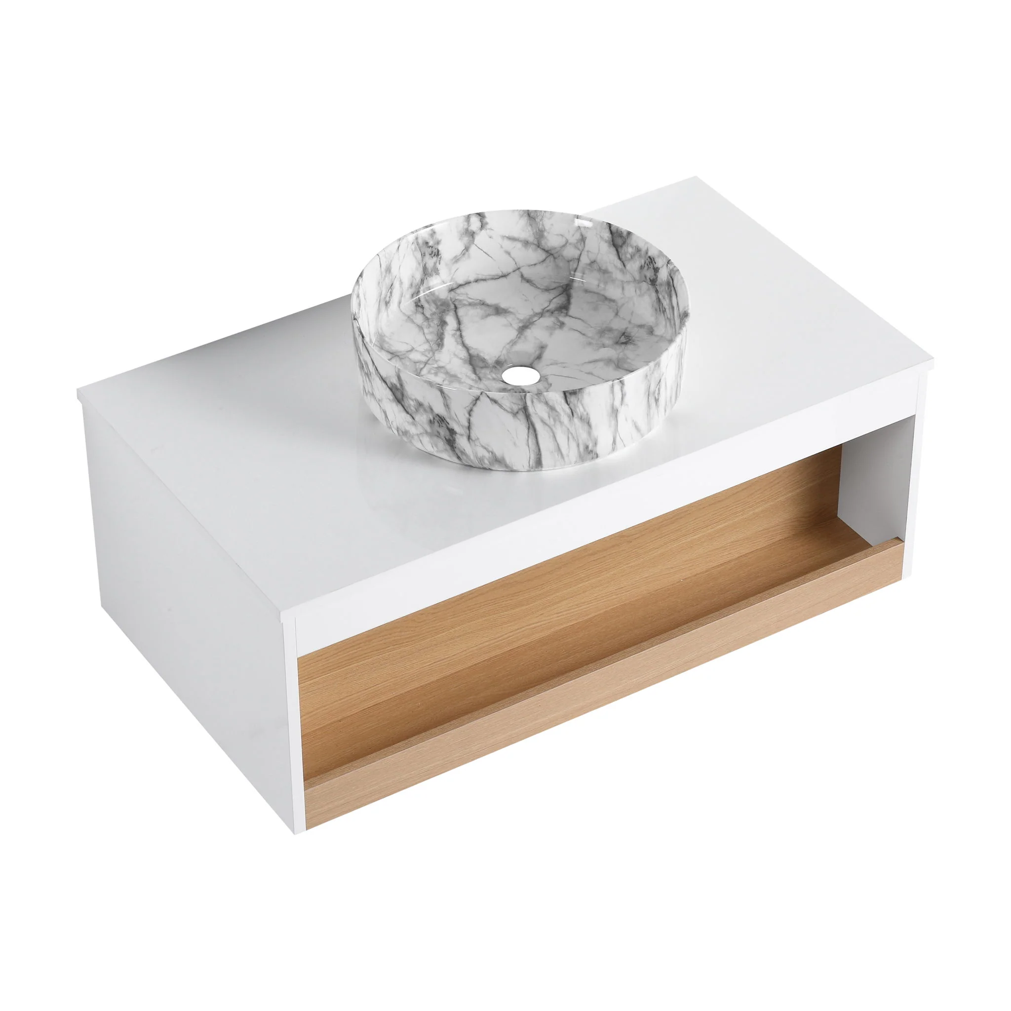 Floating Bathroom Vanity With Vessel Sink - Image 3