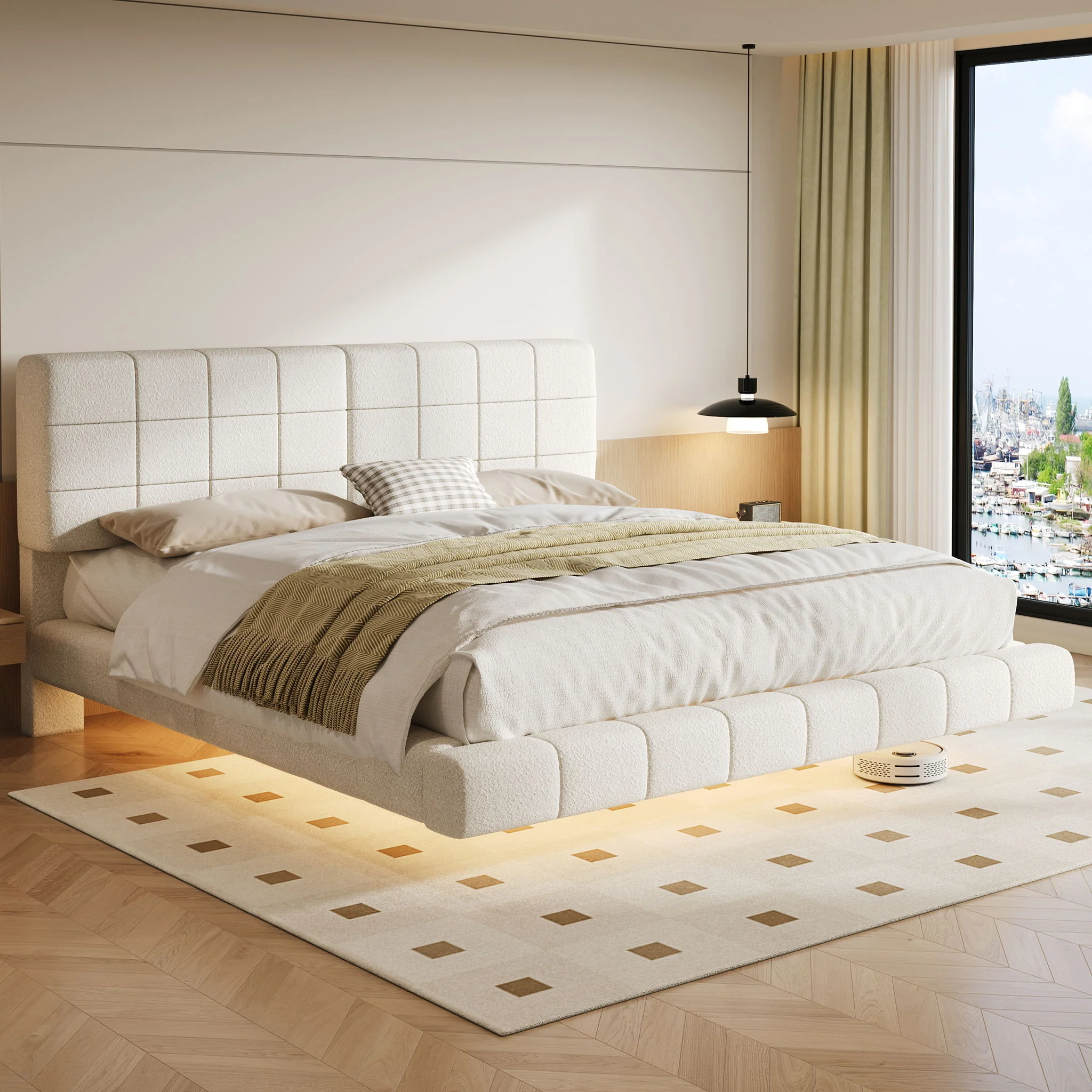 Floating Bed With Light, Soft Touch Surface - Image 7