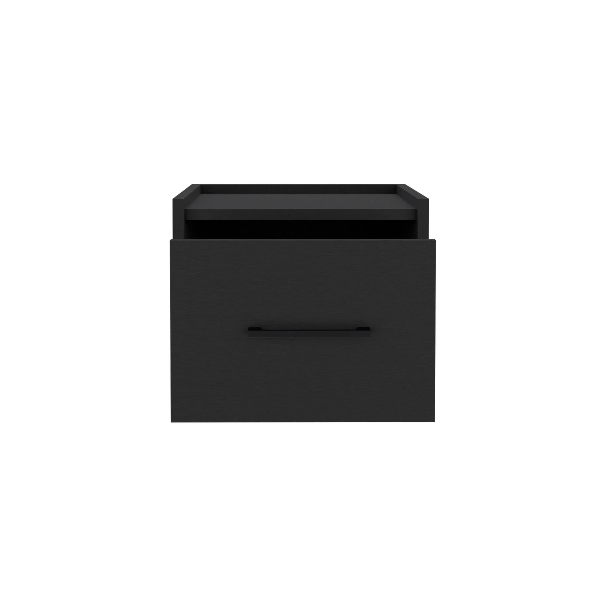 Floating Nightstand, Space Saving Design With Handy Drawer And Surface - Black - Image 6