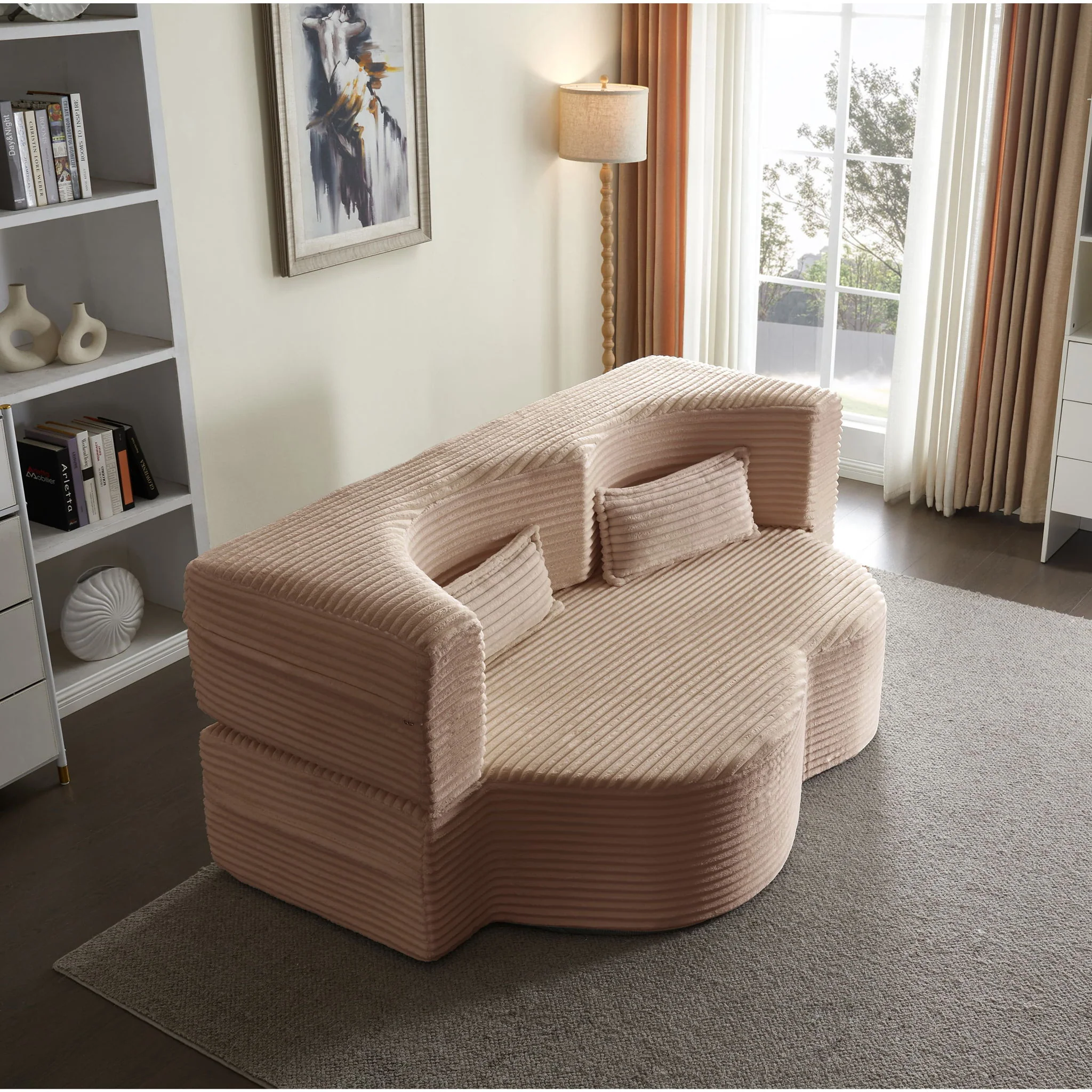 Floor Convertible Sleeper Sofa Bed With 2 Pillows - Image 40