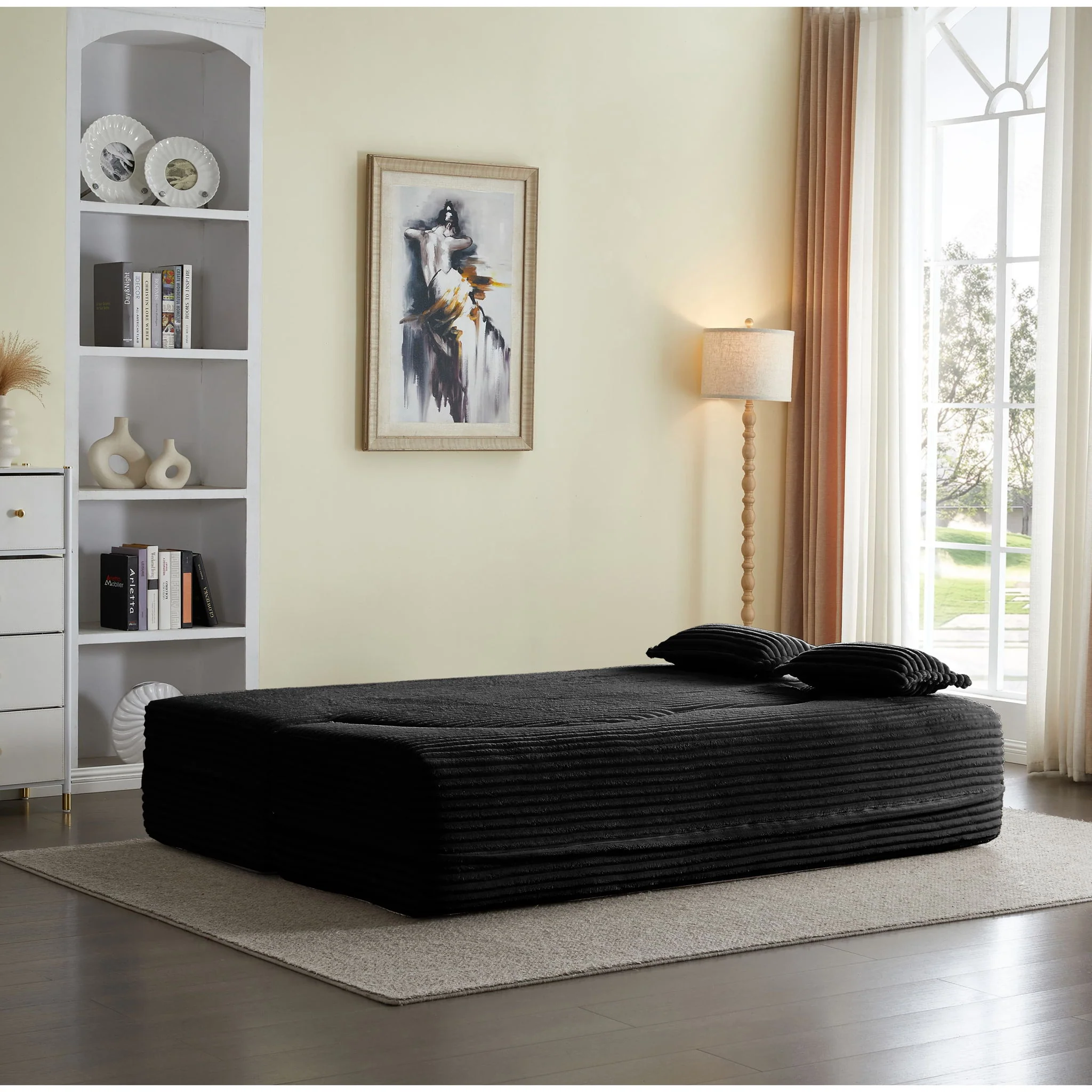 Floor Convertible Sleeper Sofa Bed With 2 Pillows - Image 56