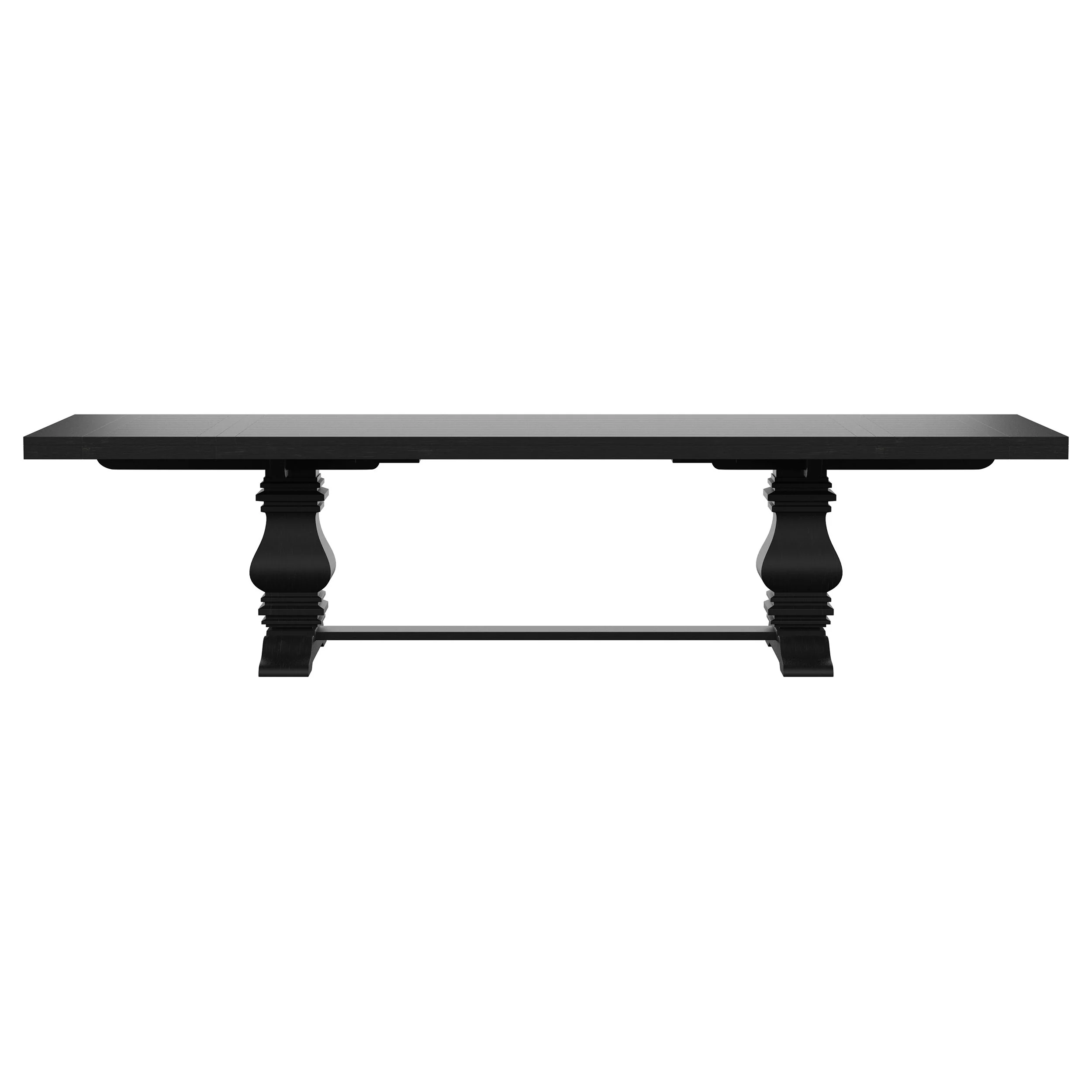 Florence 126-inch Extension Dining Table in Distressed Black - Image 4