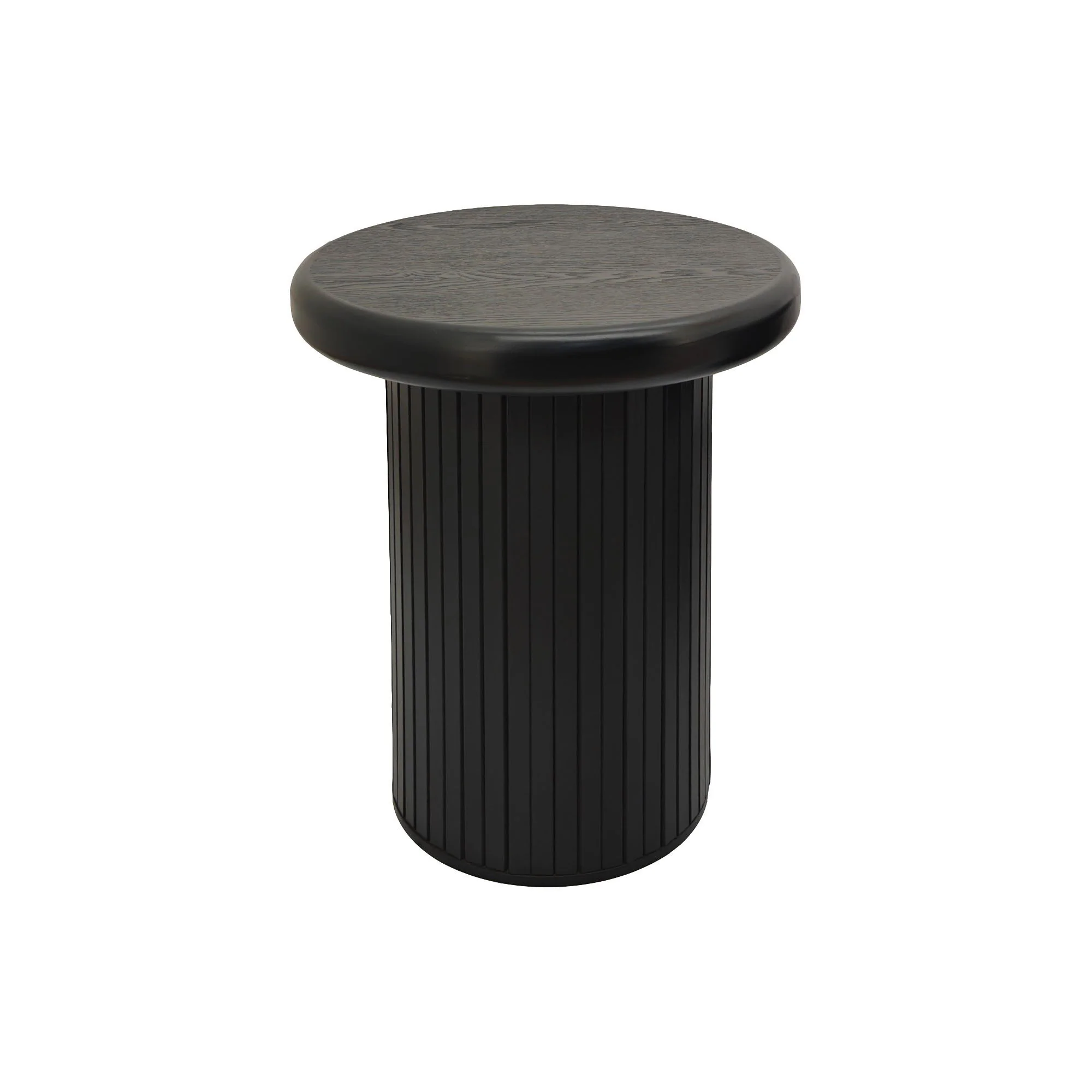 Fluted Cylinder Side Tables, Round End Tables For Living Room (Set of 2) - Black - Image 4