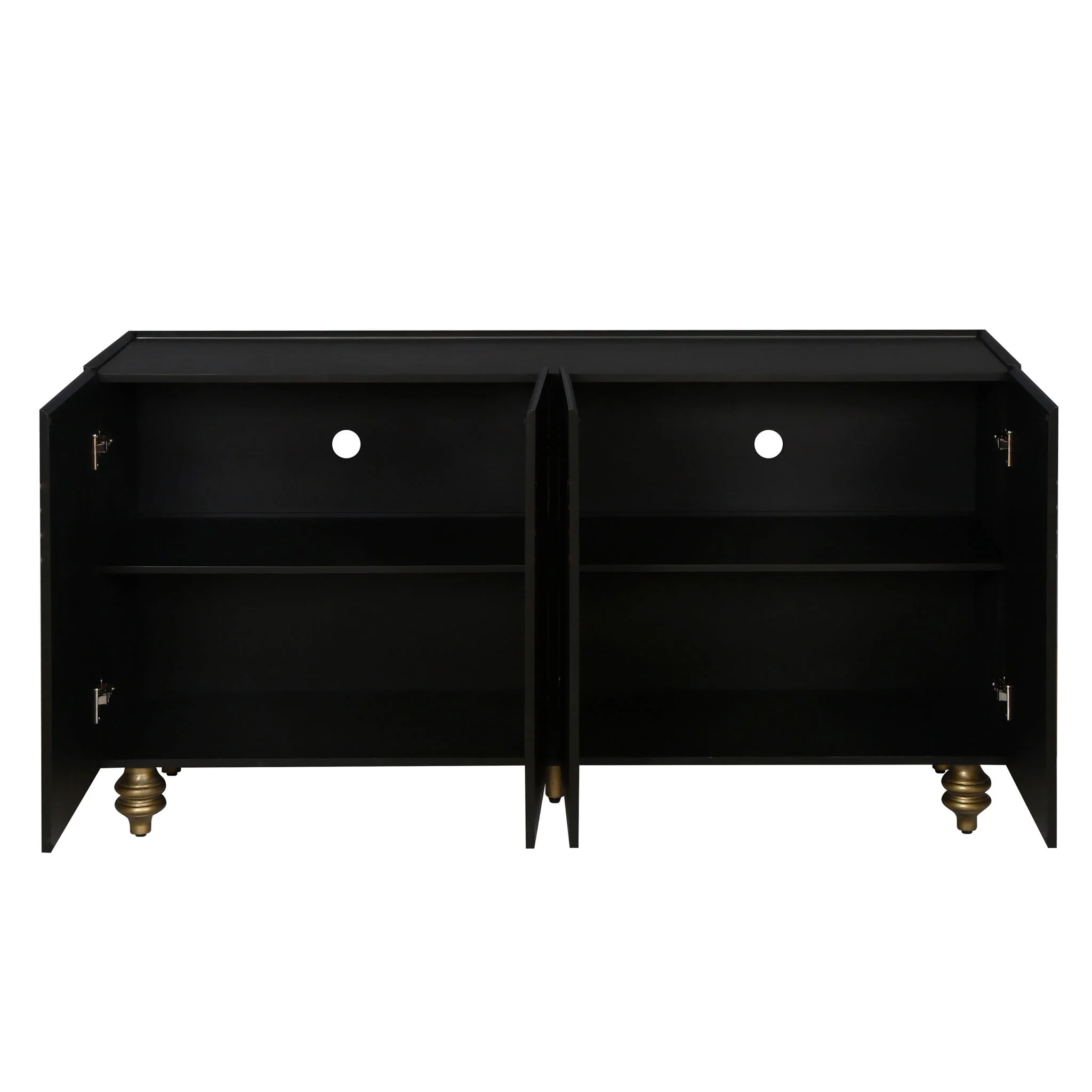 Fluted Sideboard Buffet Modern 4 Door Cabinet 60in x 32in with Storage - Image 8