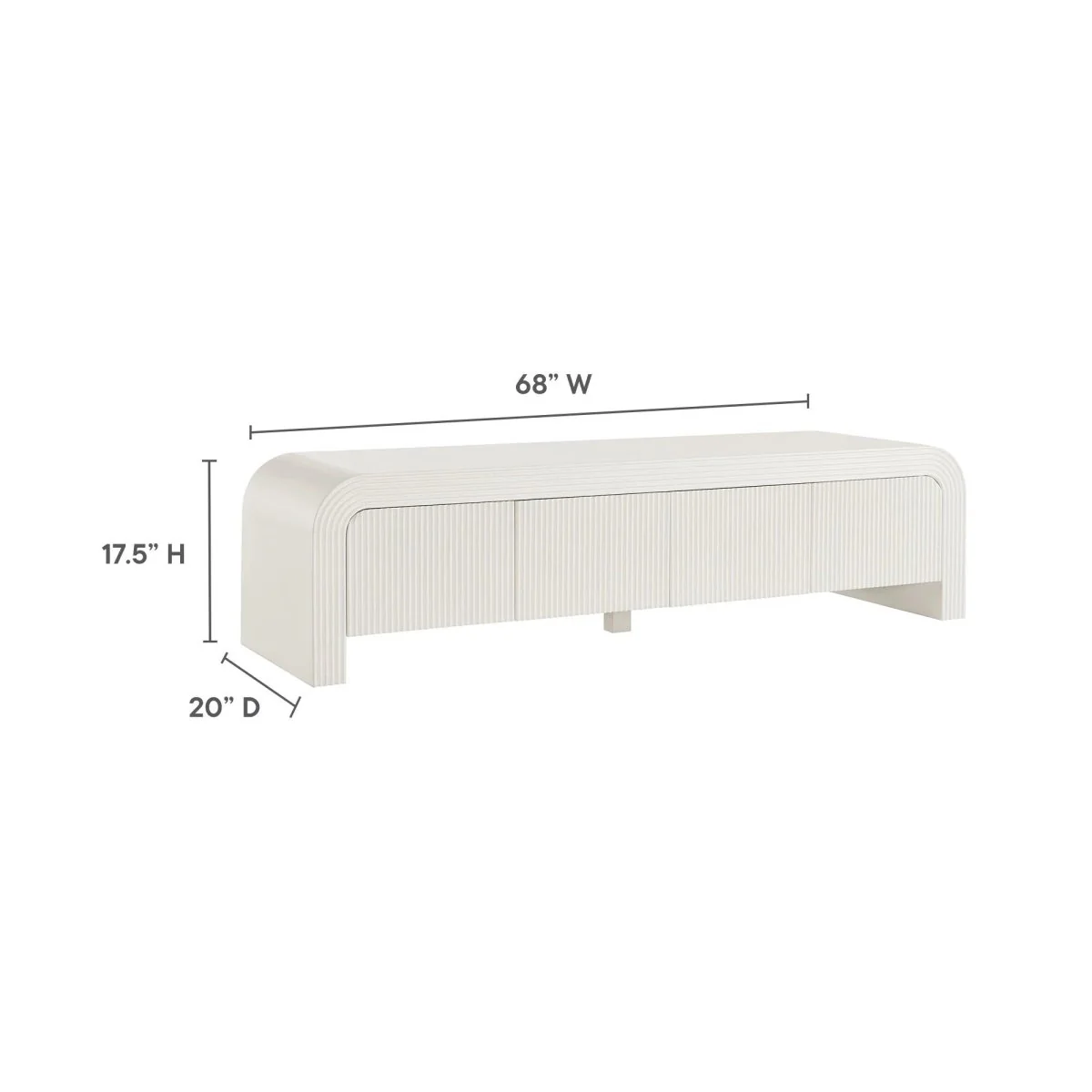 Fluted TV Stand with Storage 68 Inch - Image 6